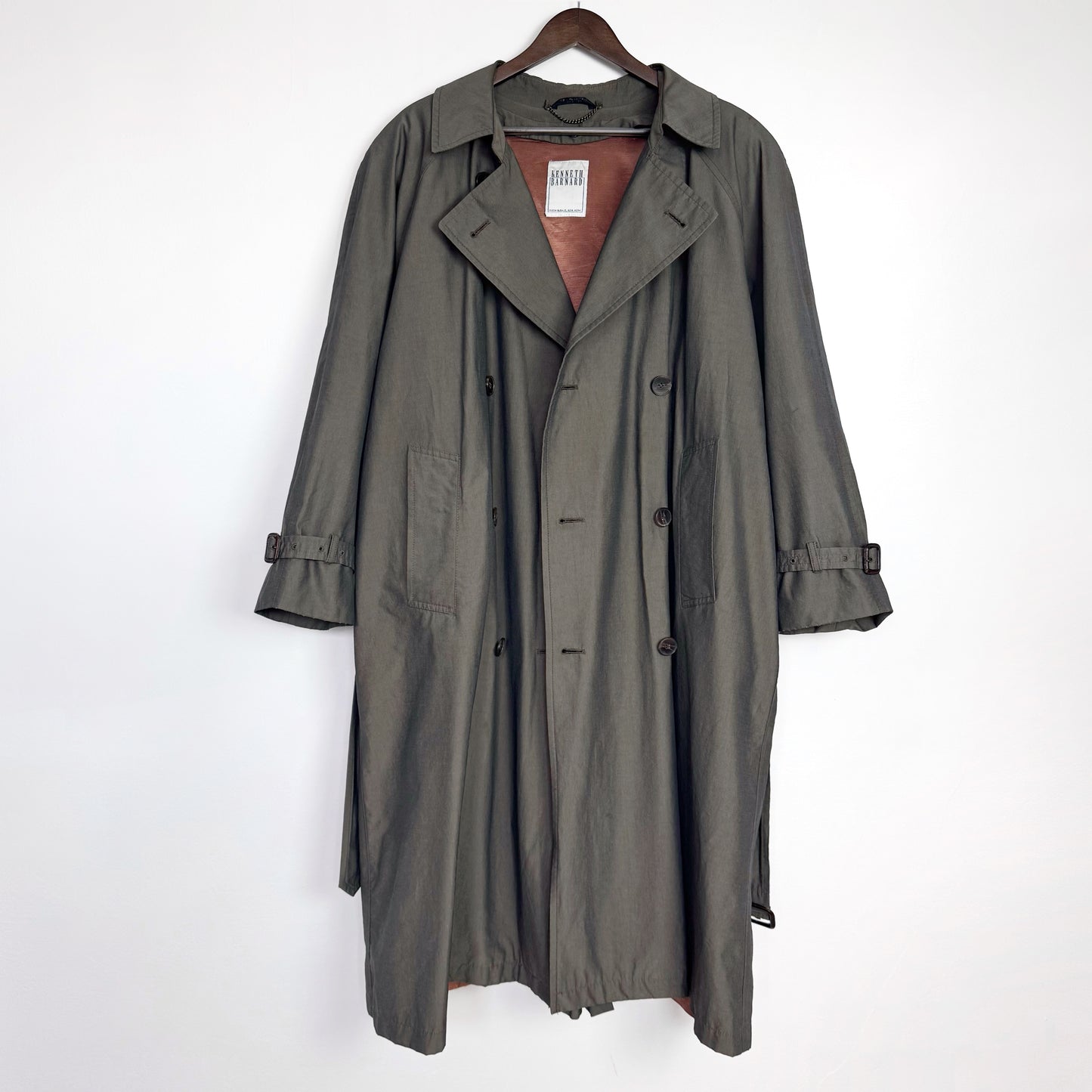 80s Trench Coat in Putty with Funnel Neck