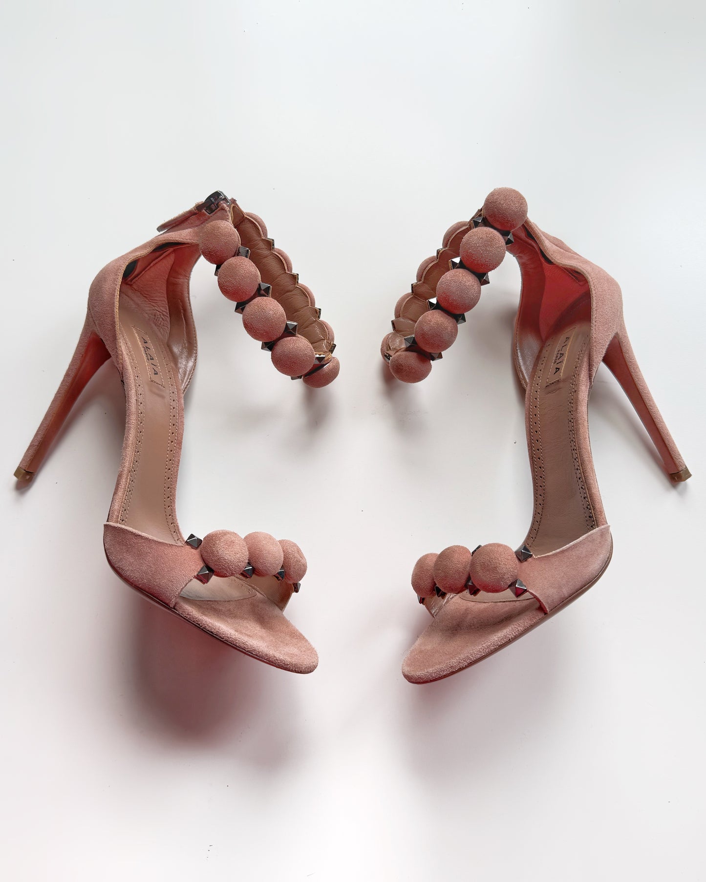 ALAIA “La Bombe” Stud Embellished Sandal Heels (38.5)