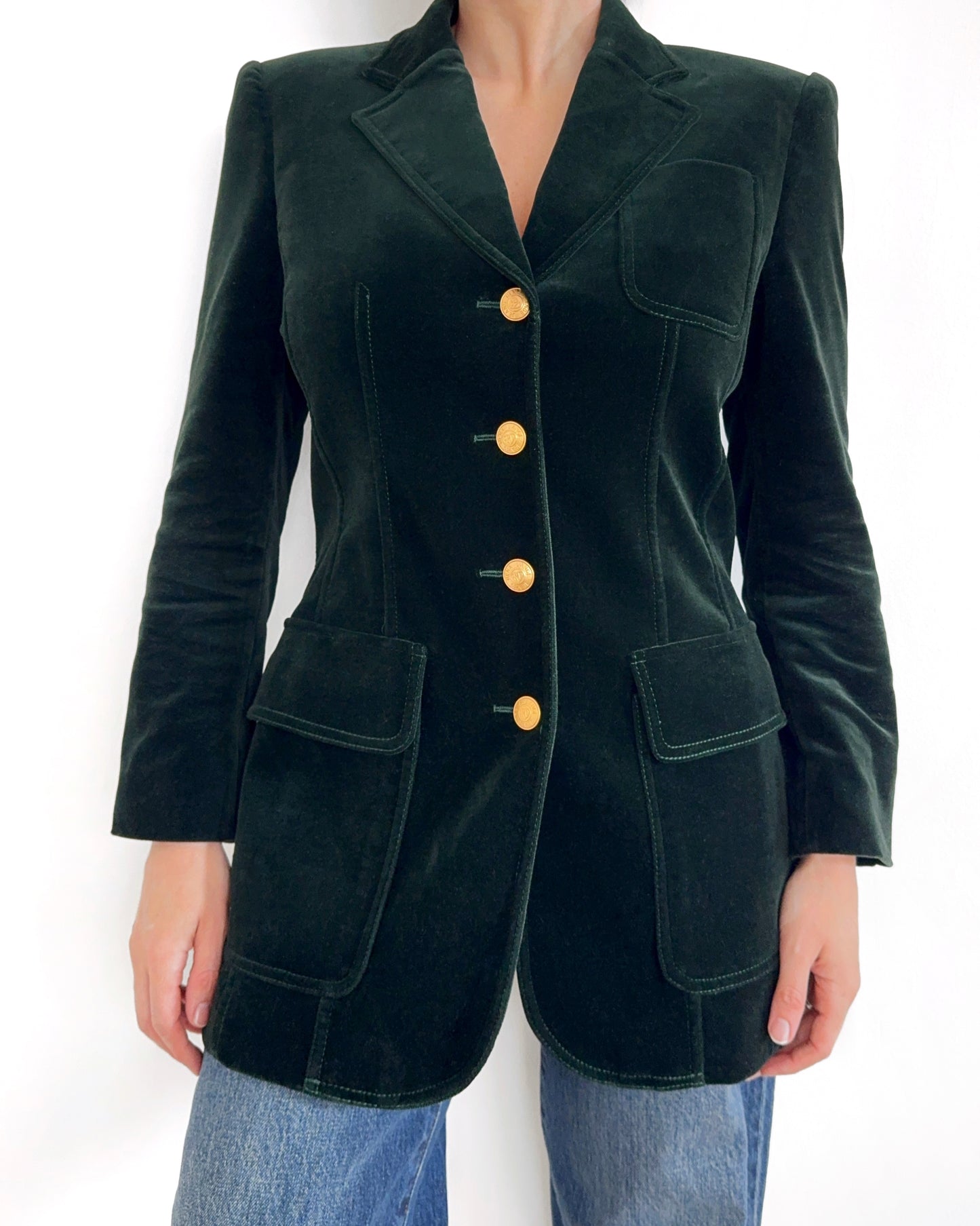Rena Lange Structured Velvet Blazer