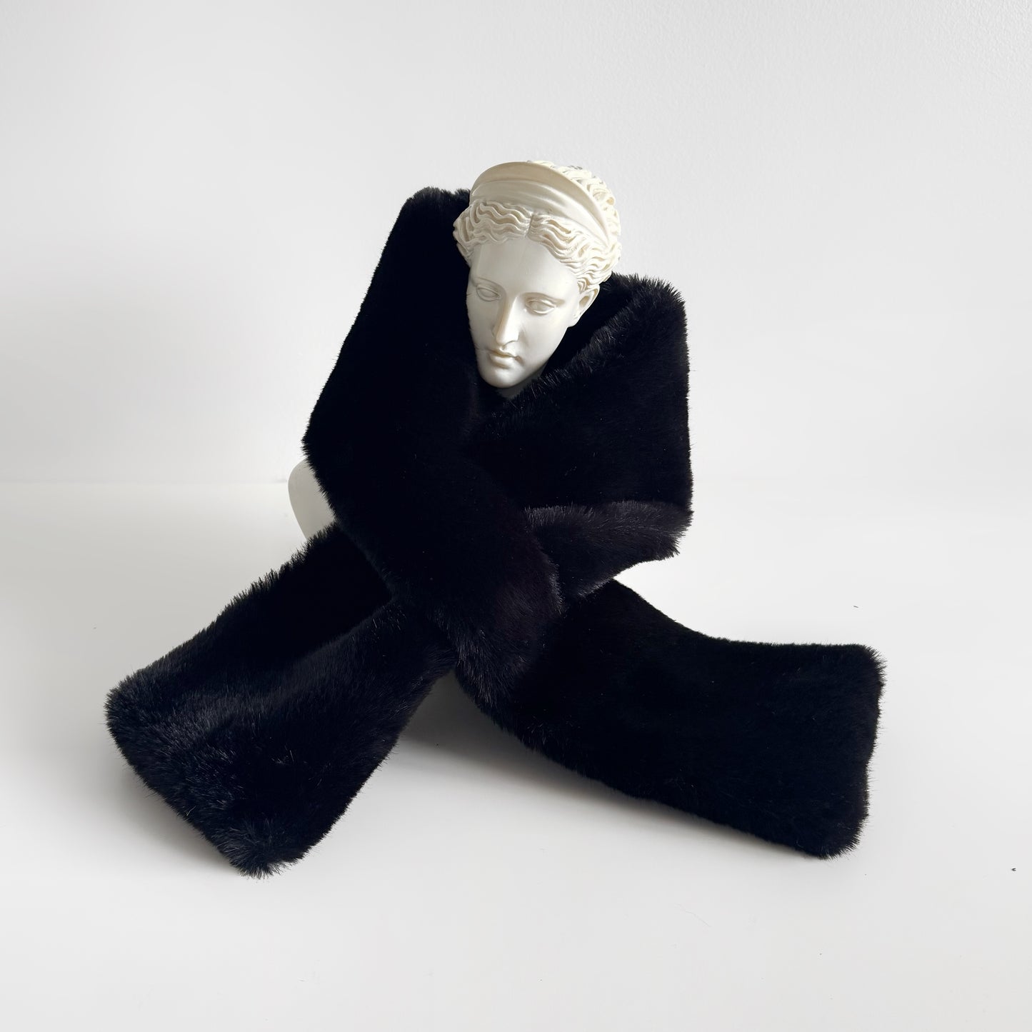 Faux Fur Black Stole