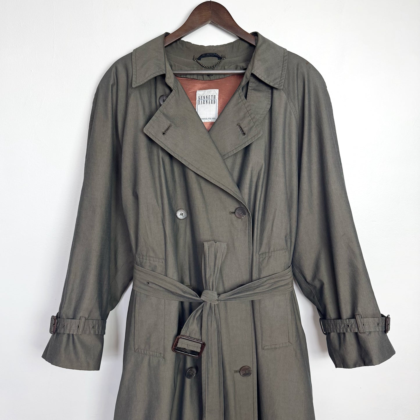 80s Trench Coat in Putty with Funnel Neck