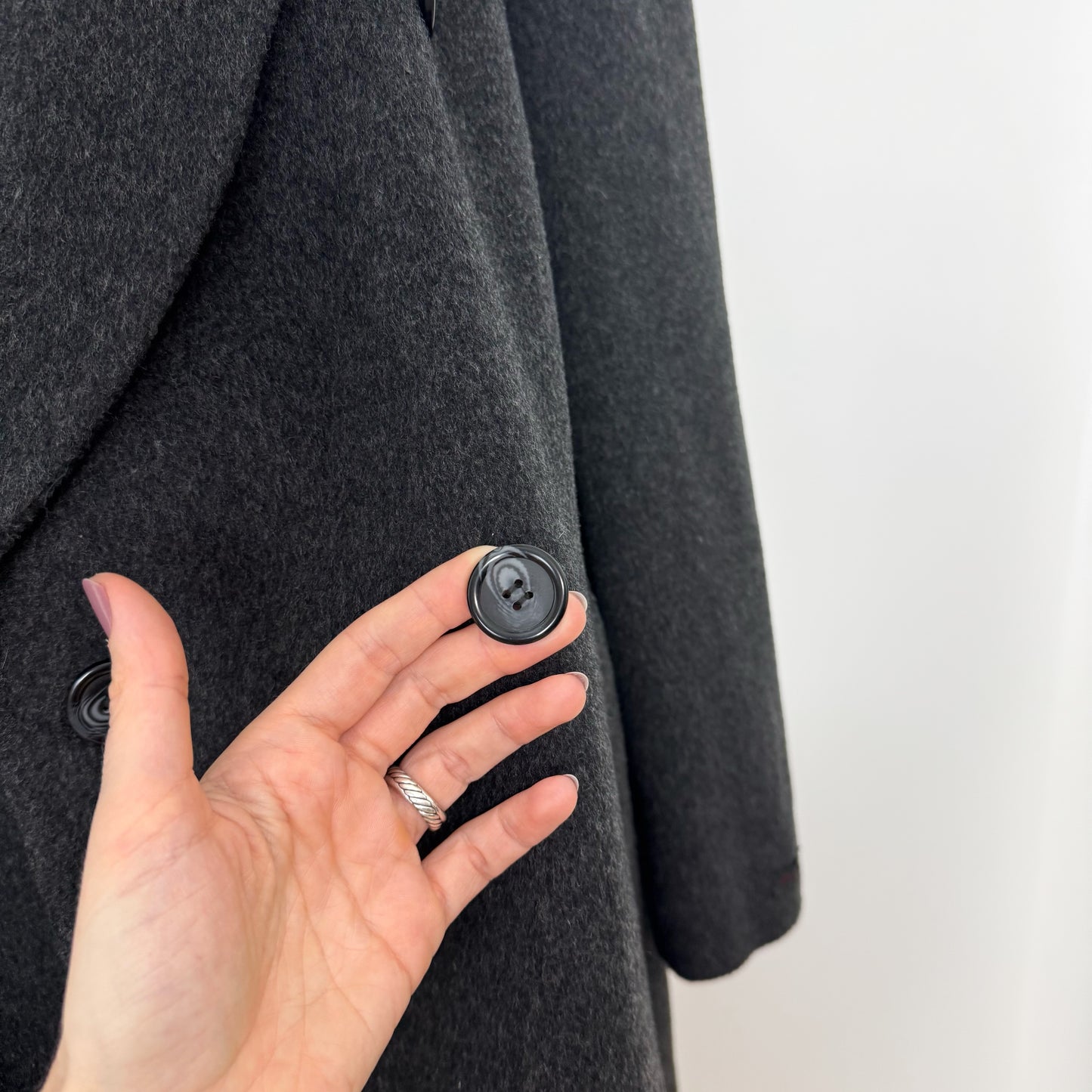 00s Wool Cashmere Top Coat in Charcoal
