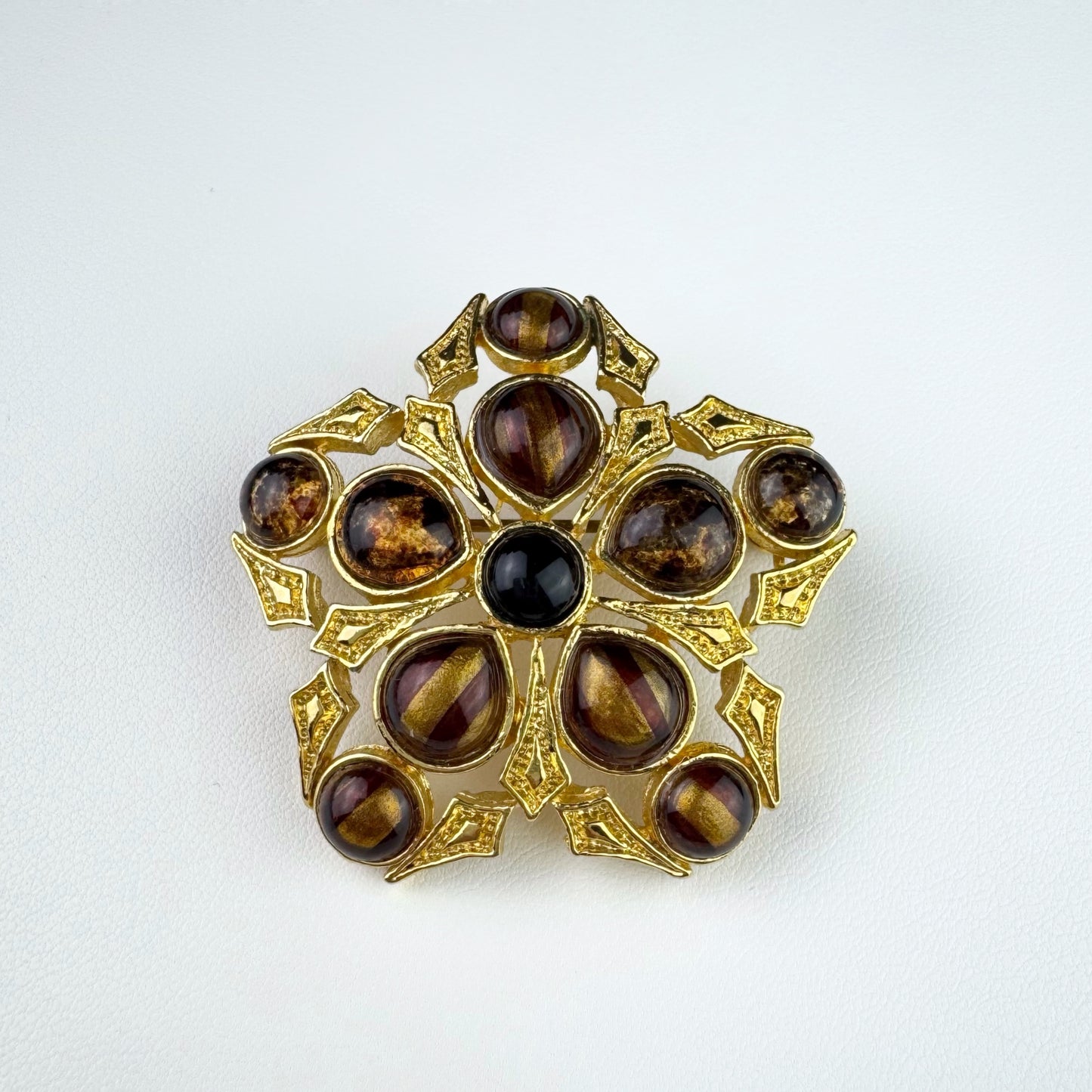 80s/90s Amber Star Brooch Pendant