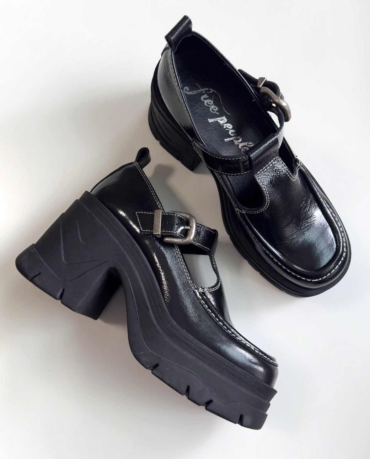 Free People “Mayla” Mary Jane Platform Heels