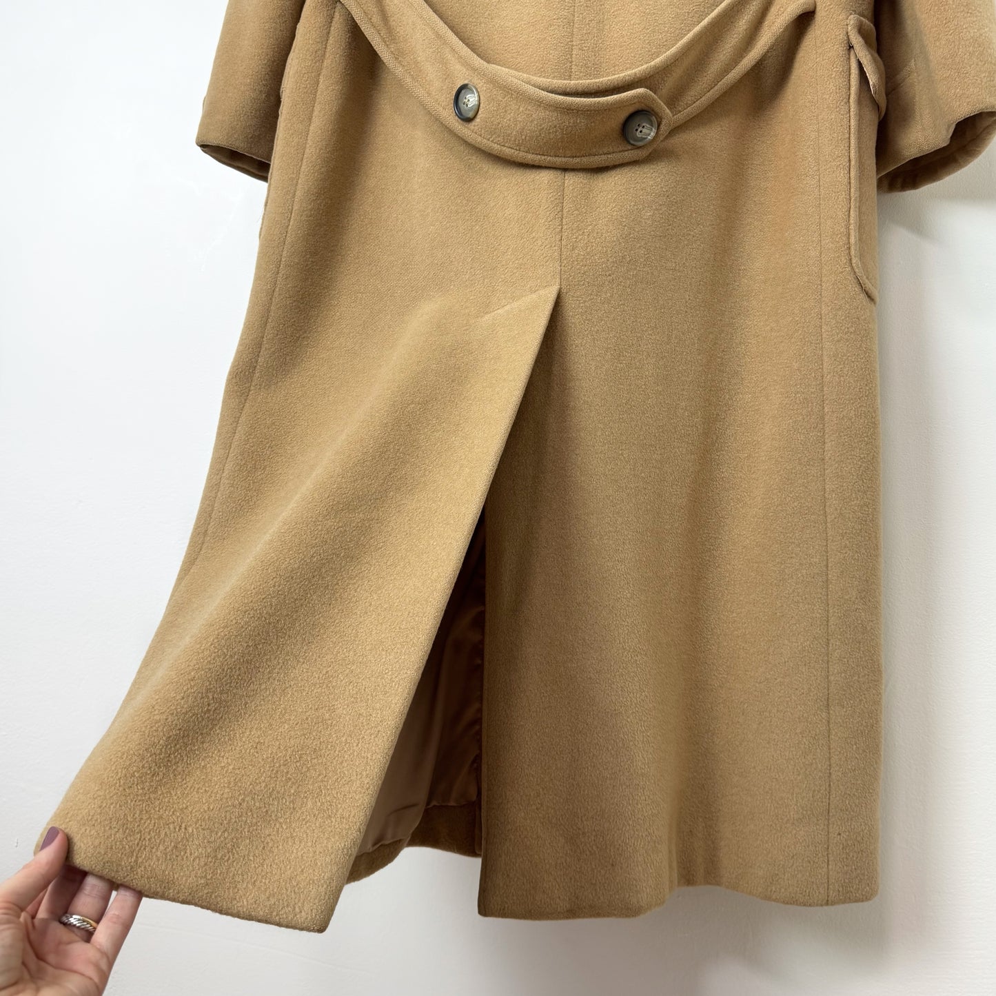80s/90s Regency Neiman Marcus Camel Hair Top Coat in Tan