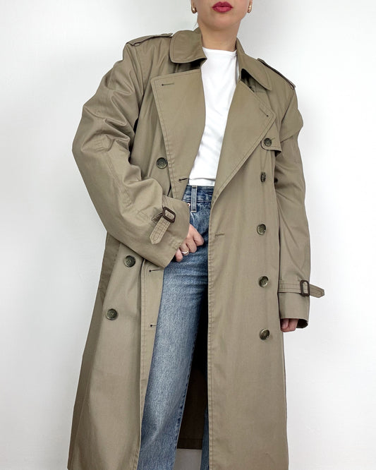 90s Classic Trench Coat in Tan