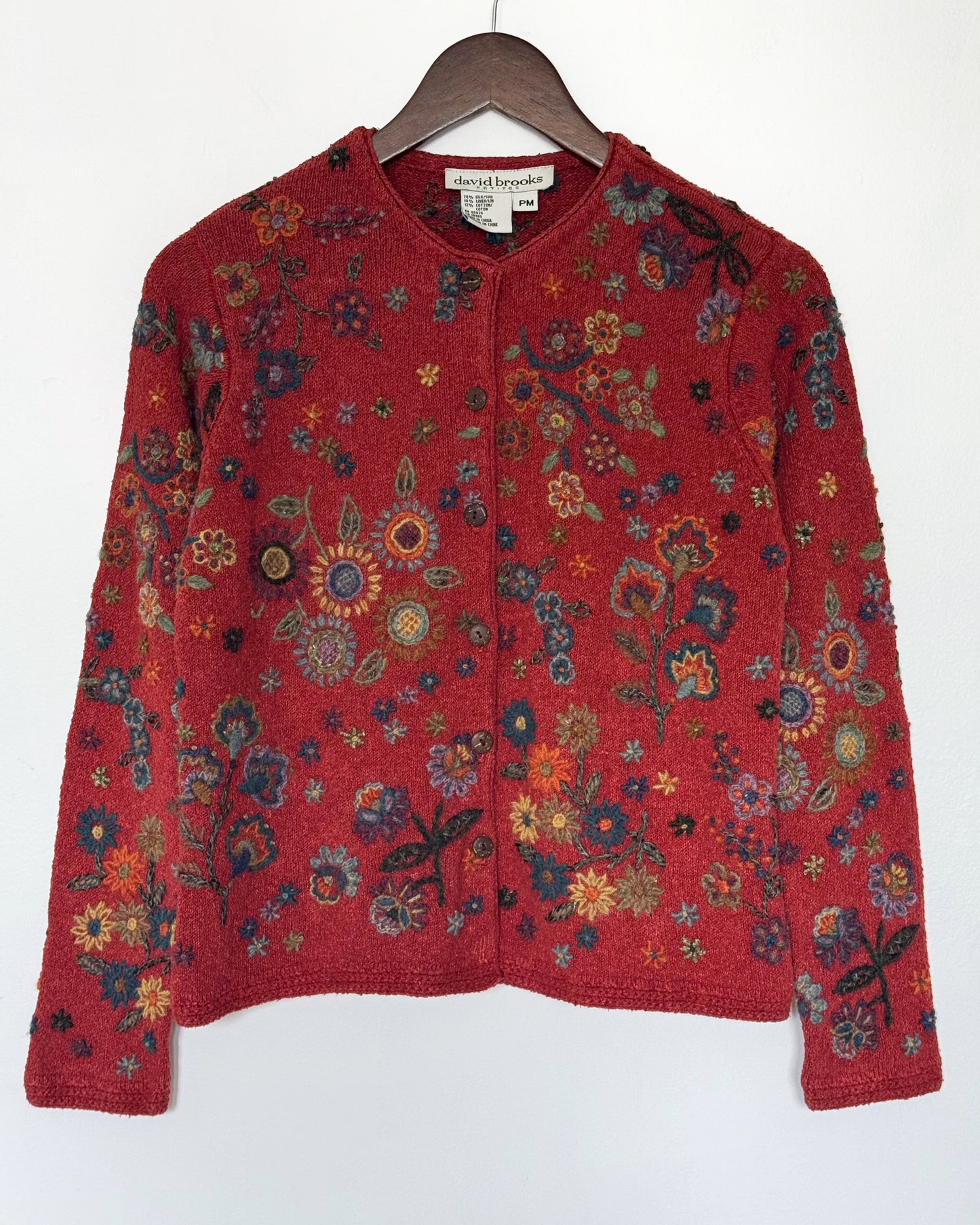90s/00s Floral Embroidered Cardigan