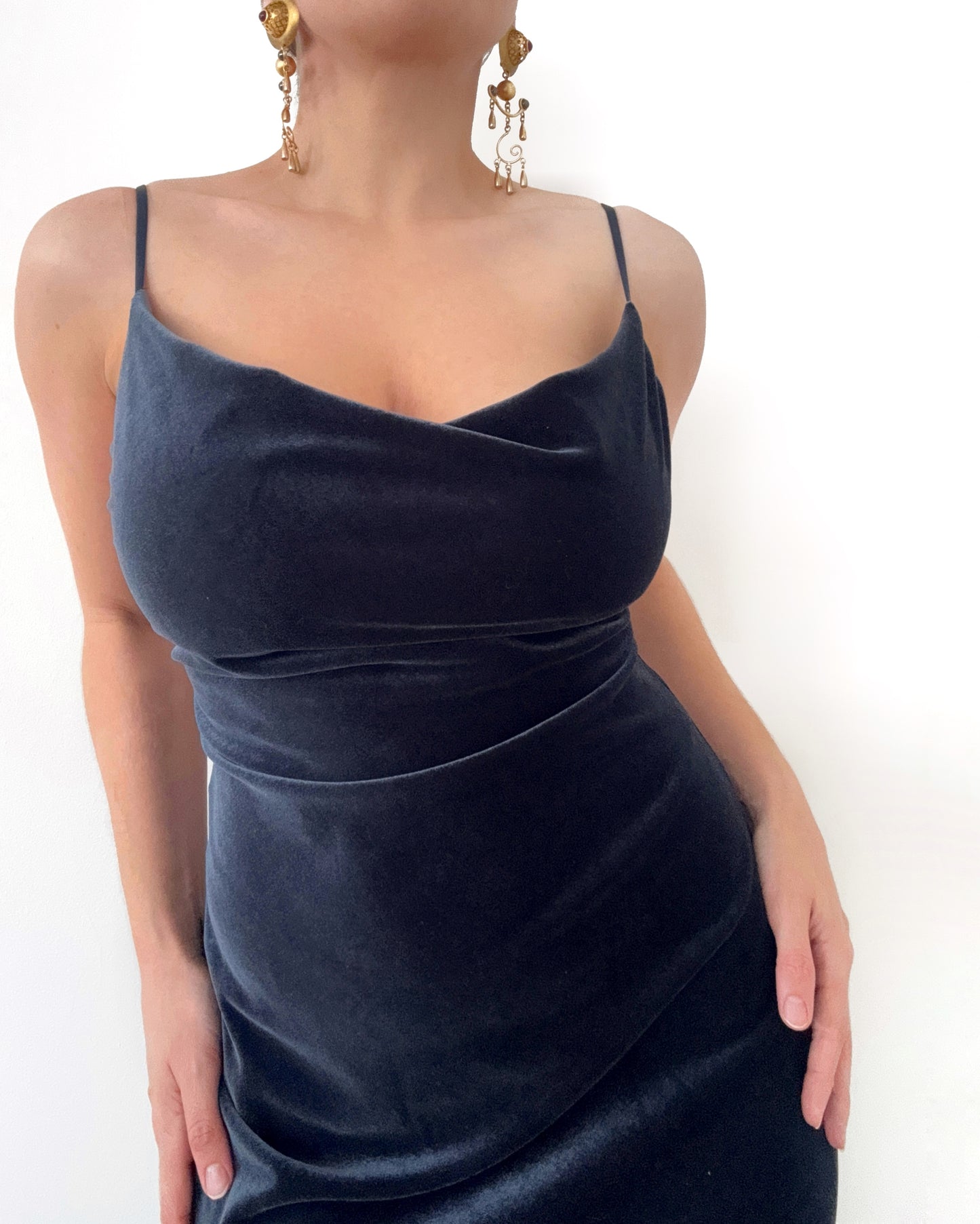 Jenny Yoo “Bentley” Velvet Midi Dress