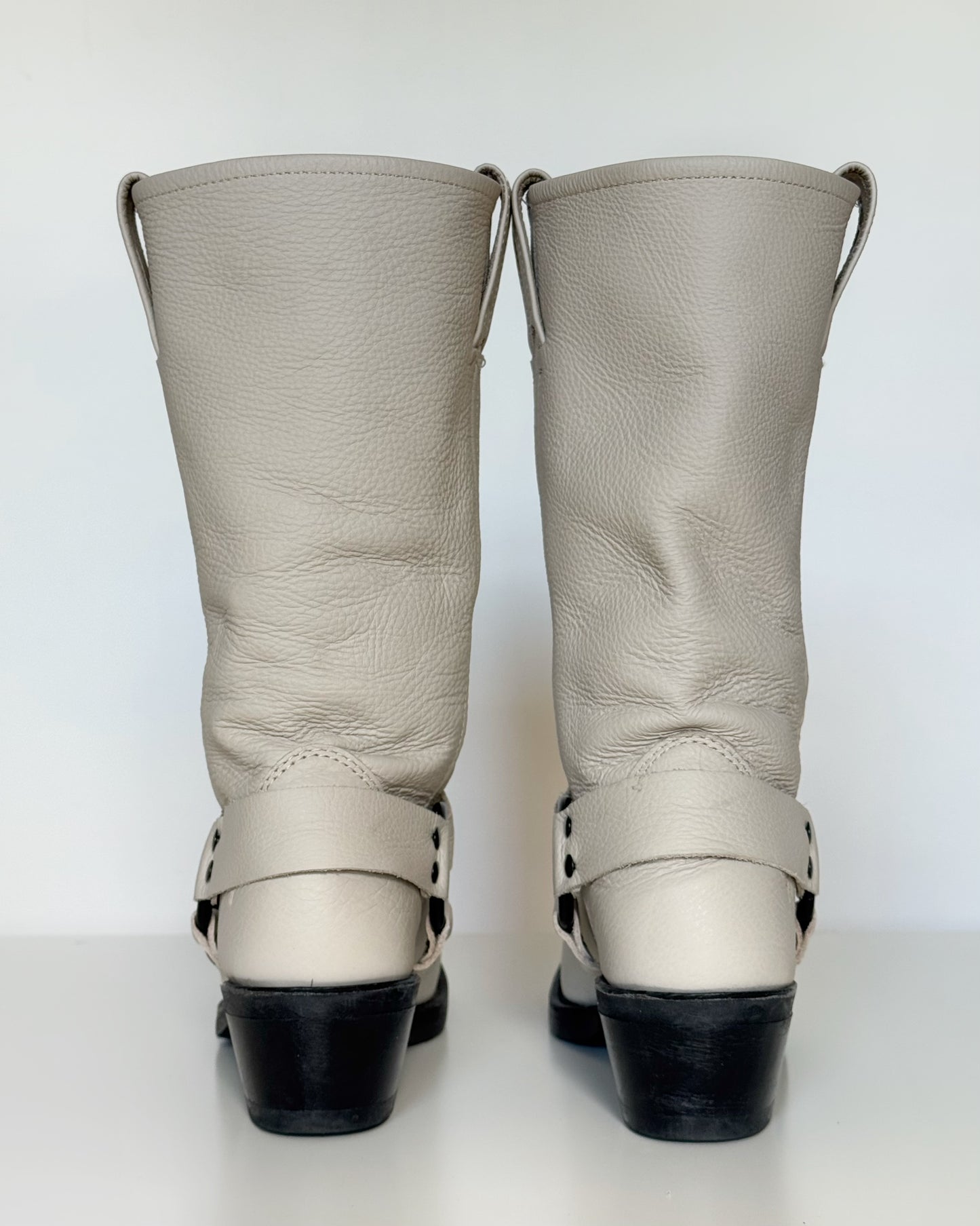 Frye “Harness 12R” Boots in Stone (7.5)