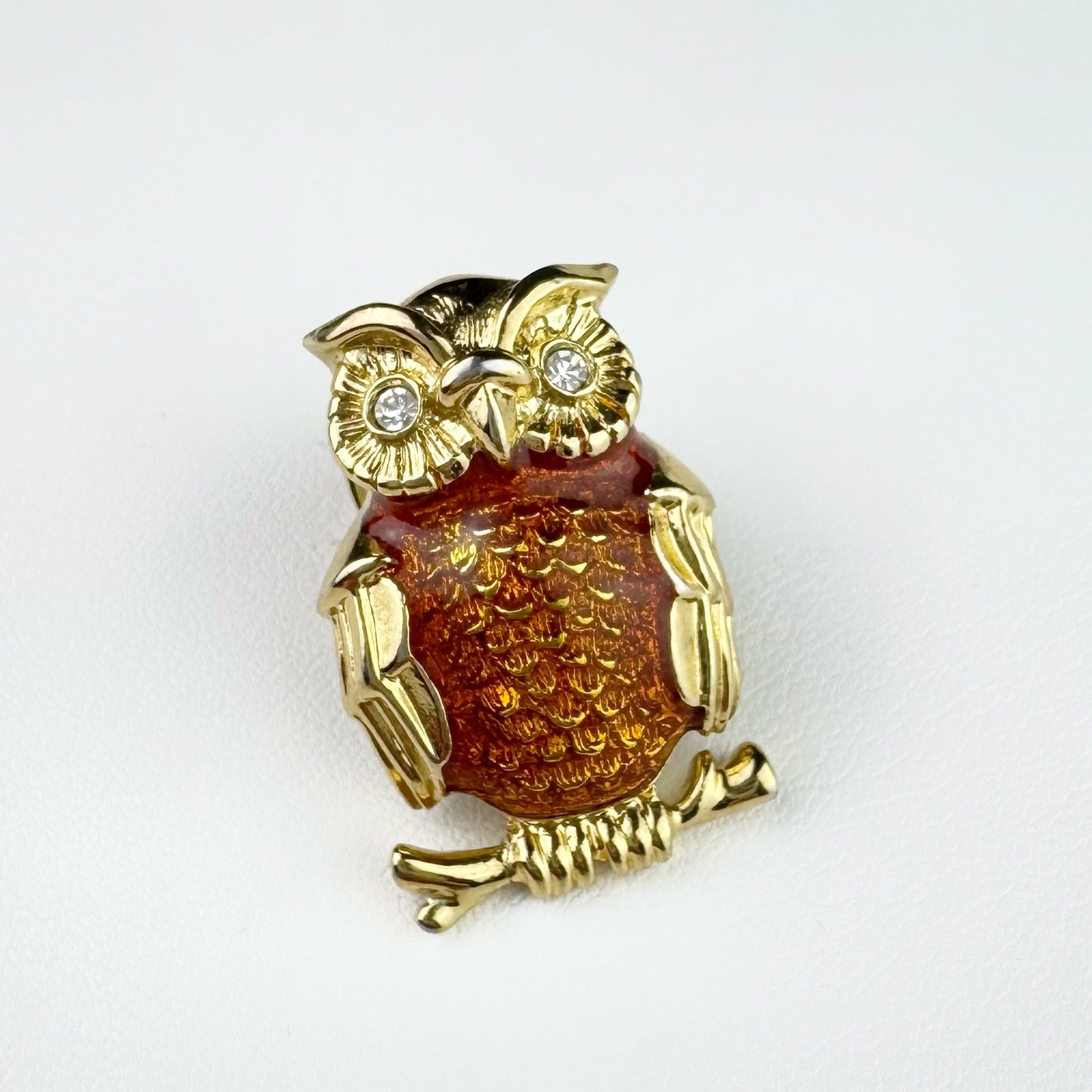 70s/80s Owl Amber Enamel Pin