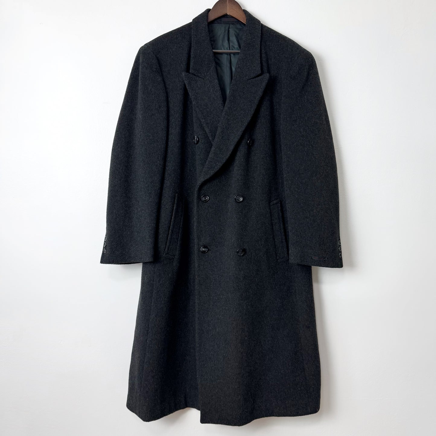 00s Wool Cashmere Top Coat in Charcoal