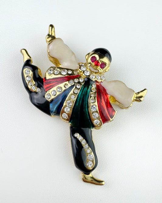 70s/80s Dancing Clown Brooch