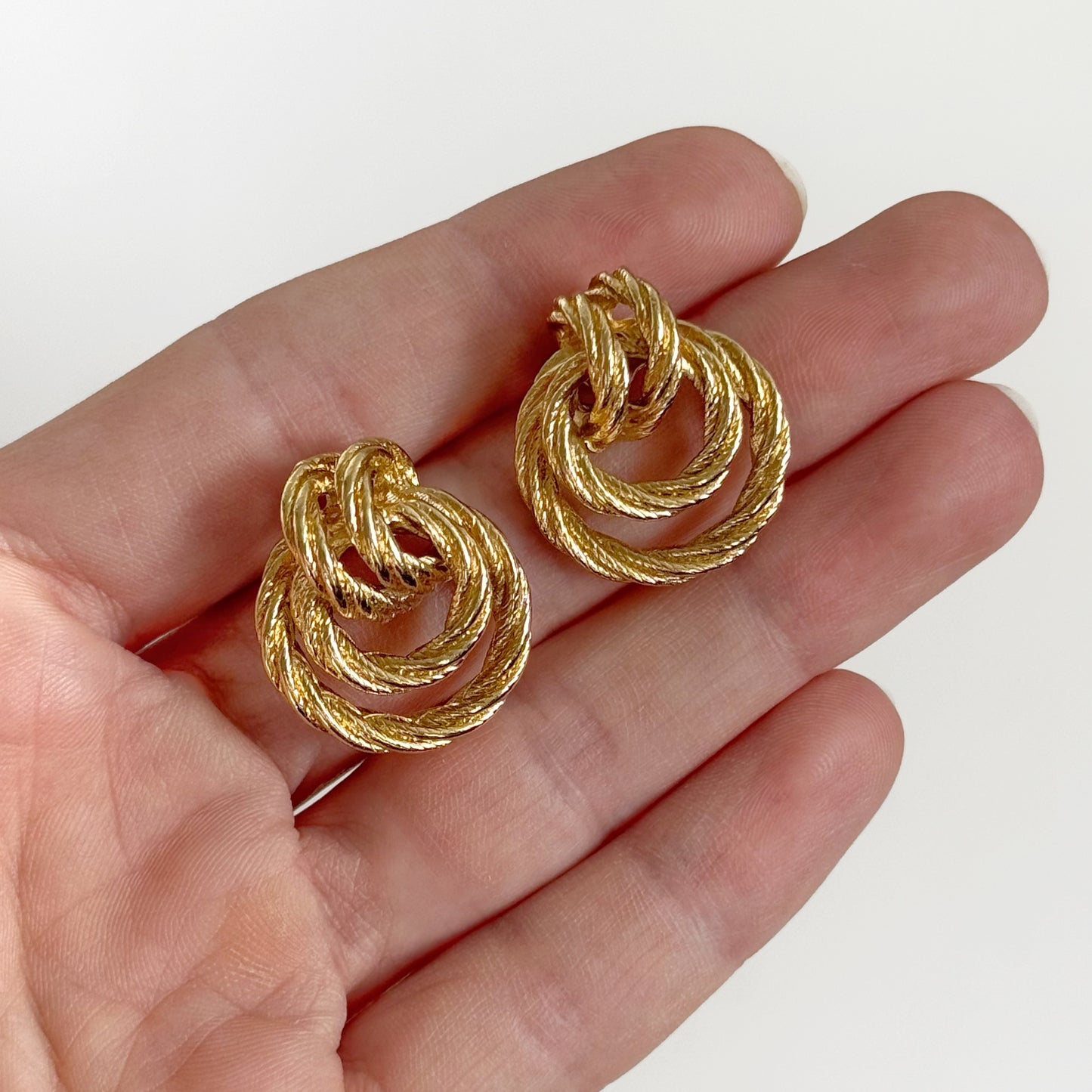 80s Textured Knot Earrings