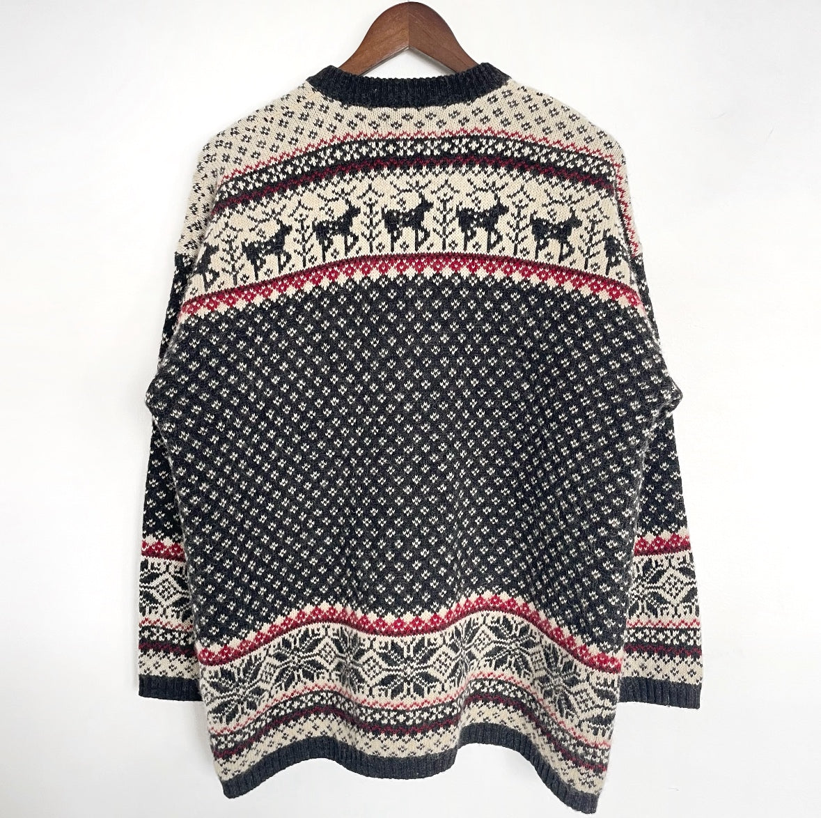 90s/00s Wool Reindeer Fair Aisle Cardigan