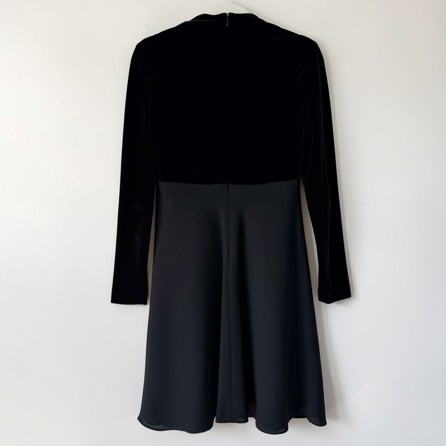 Velvet Mock Neck Knee Length Dress