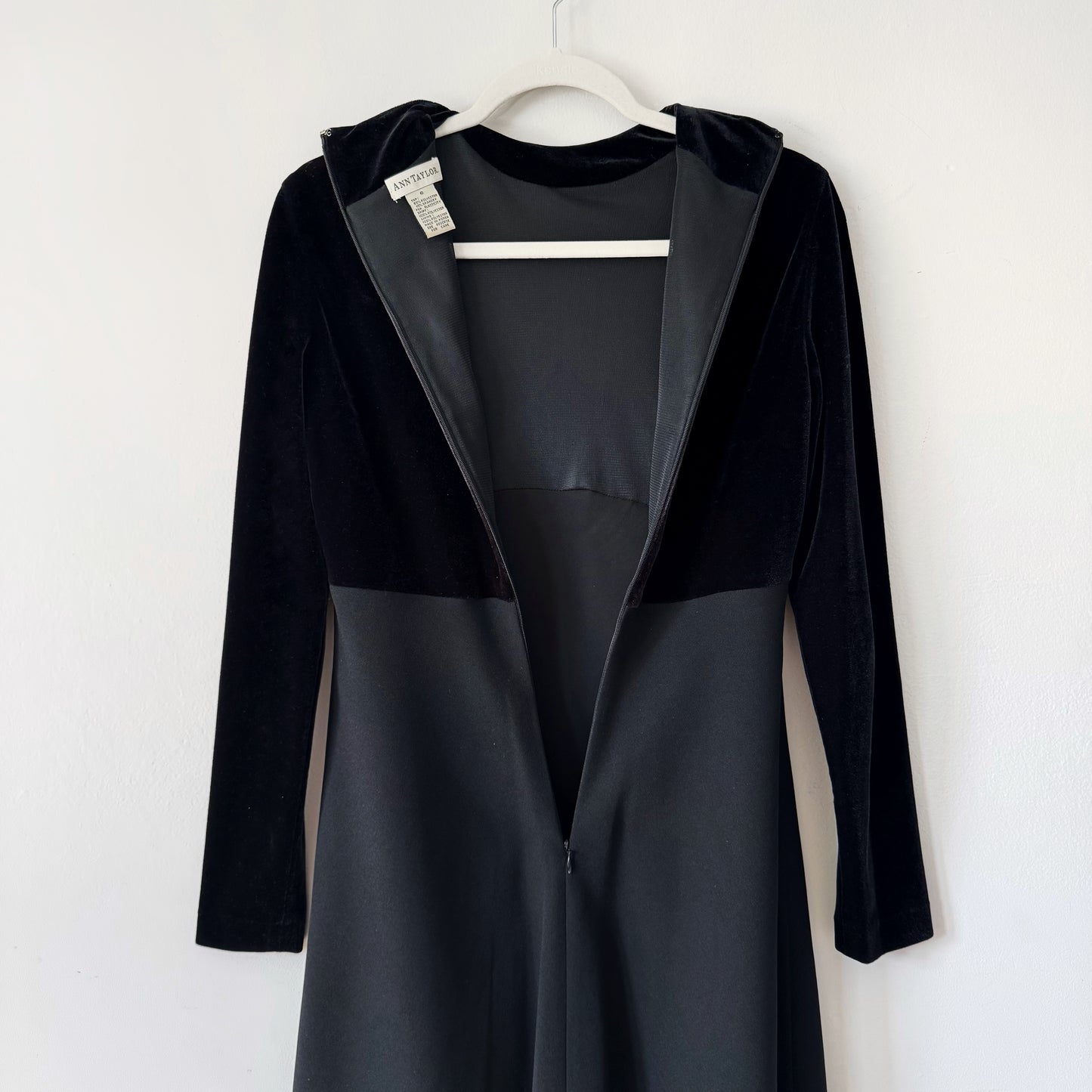 Velvet Mock Neck Knee Length Dress