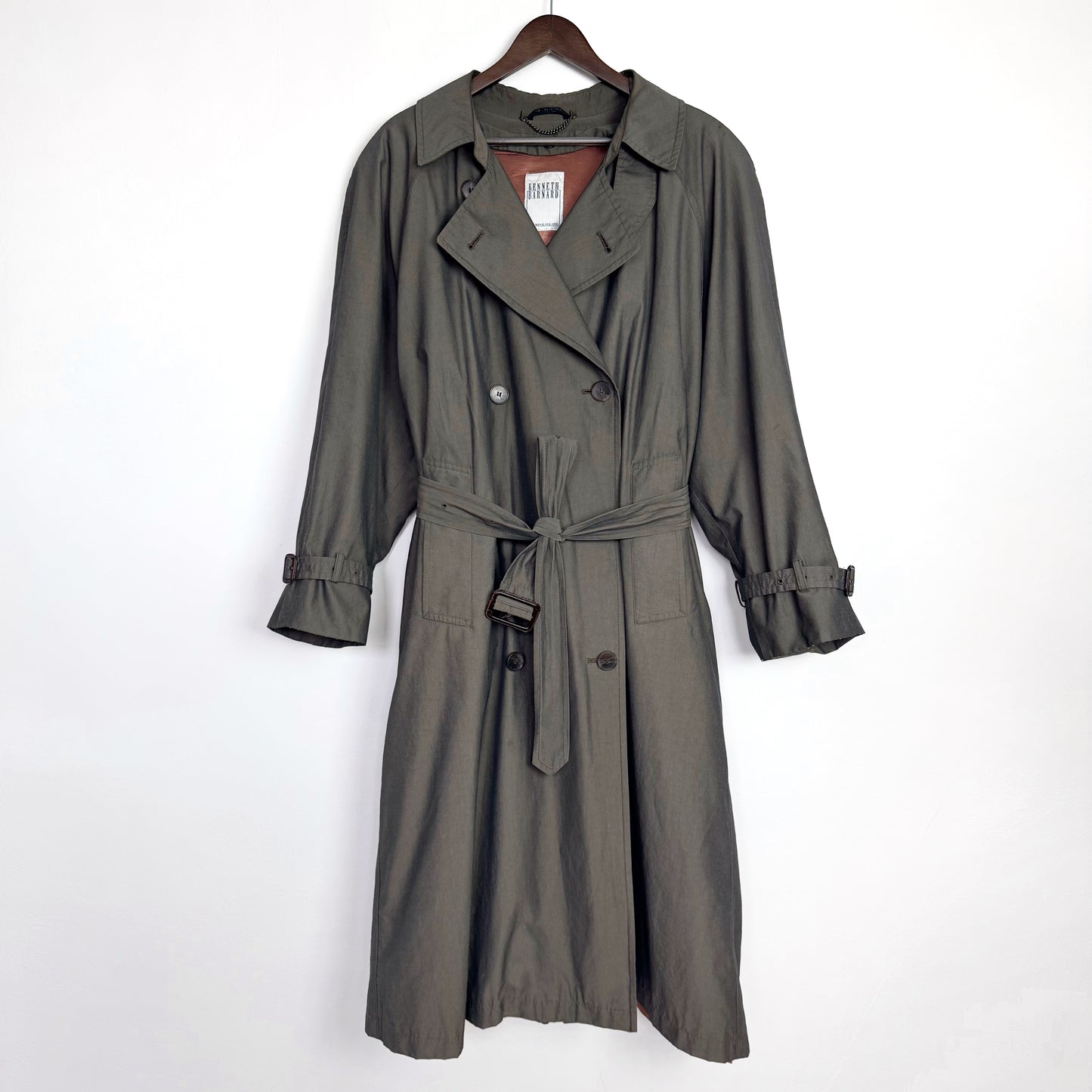 80s Trench Coat in Putty with Funnel Neck