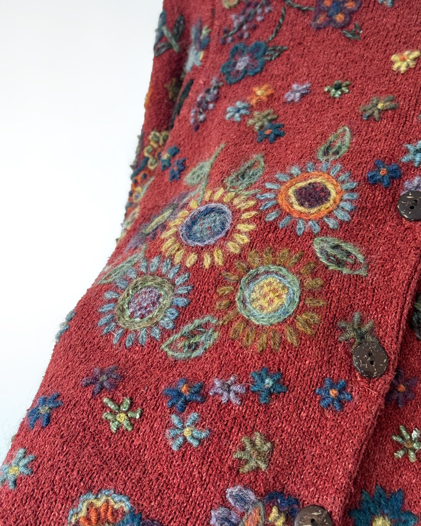 90s/00s Floral Embroidered Cardigan