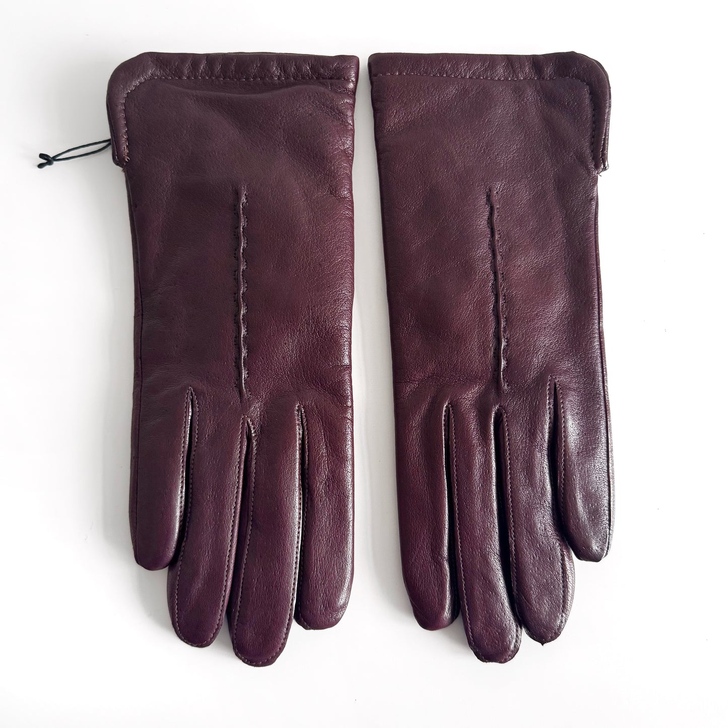 Genuine Leather Burgundy Gloves Short