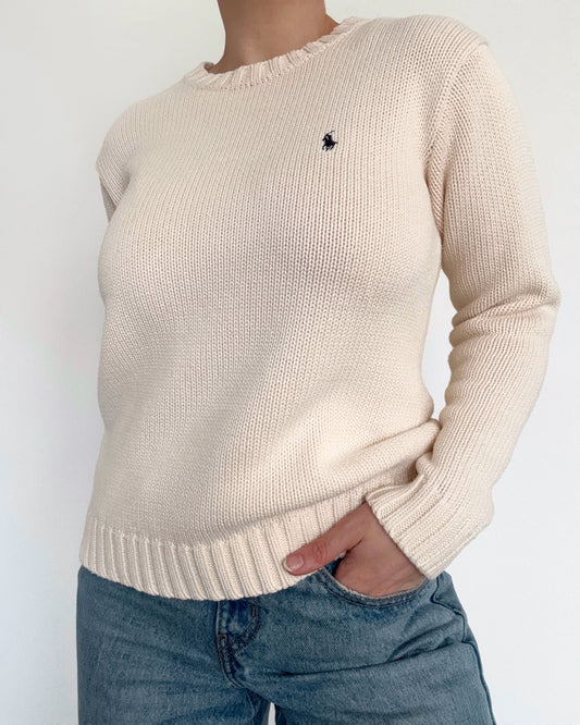 00s Polo by Ralph Lauren Cotton Cream Crew