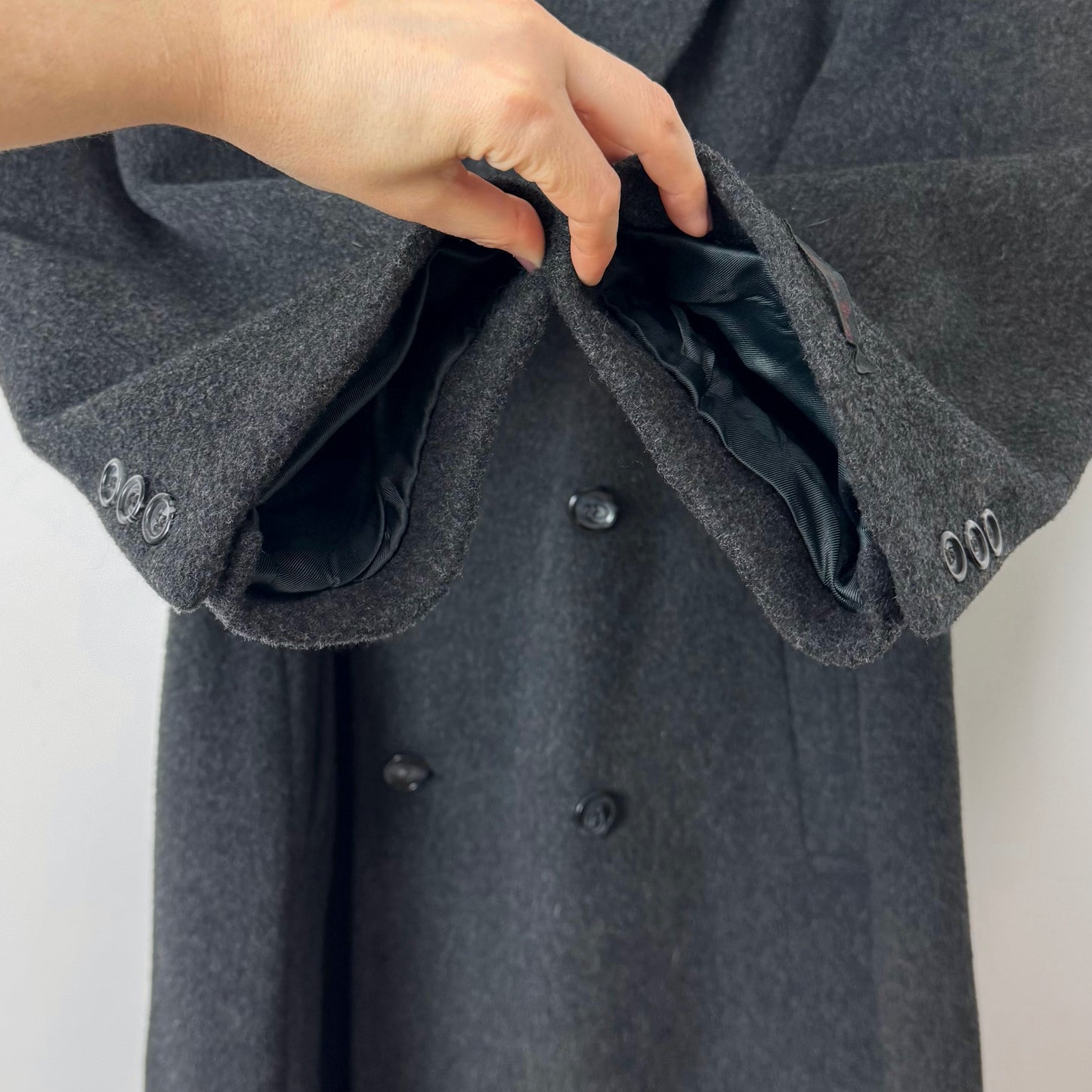 00s Wool Cashmere Top Coat in Charcoal