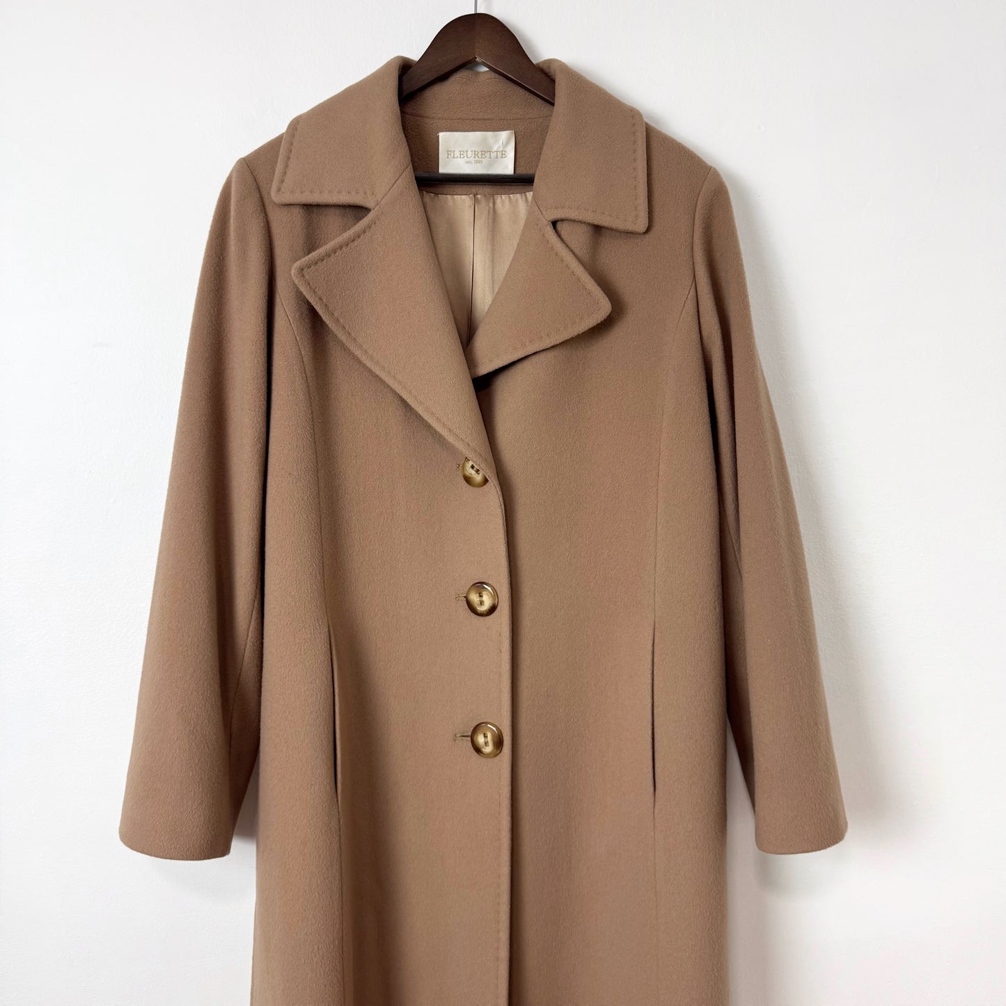 Fluerette Loro Piana Wool Maxi Top Coat in Camel