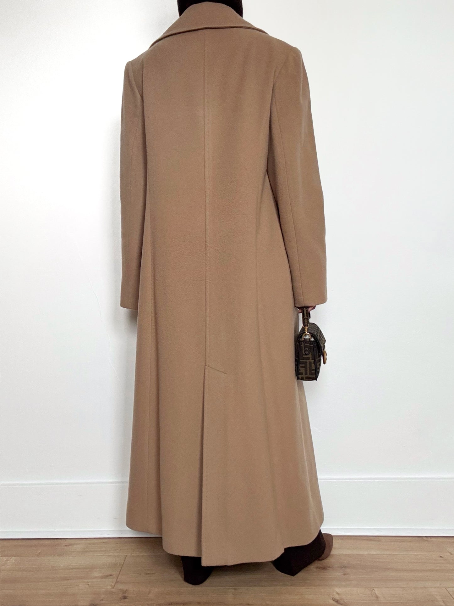 Fluerette Loro Piana Wool Maxi Top Coat in Camel