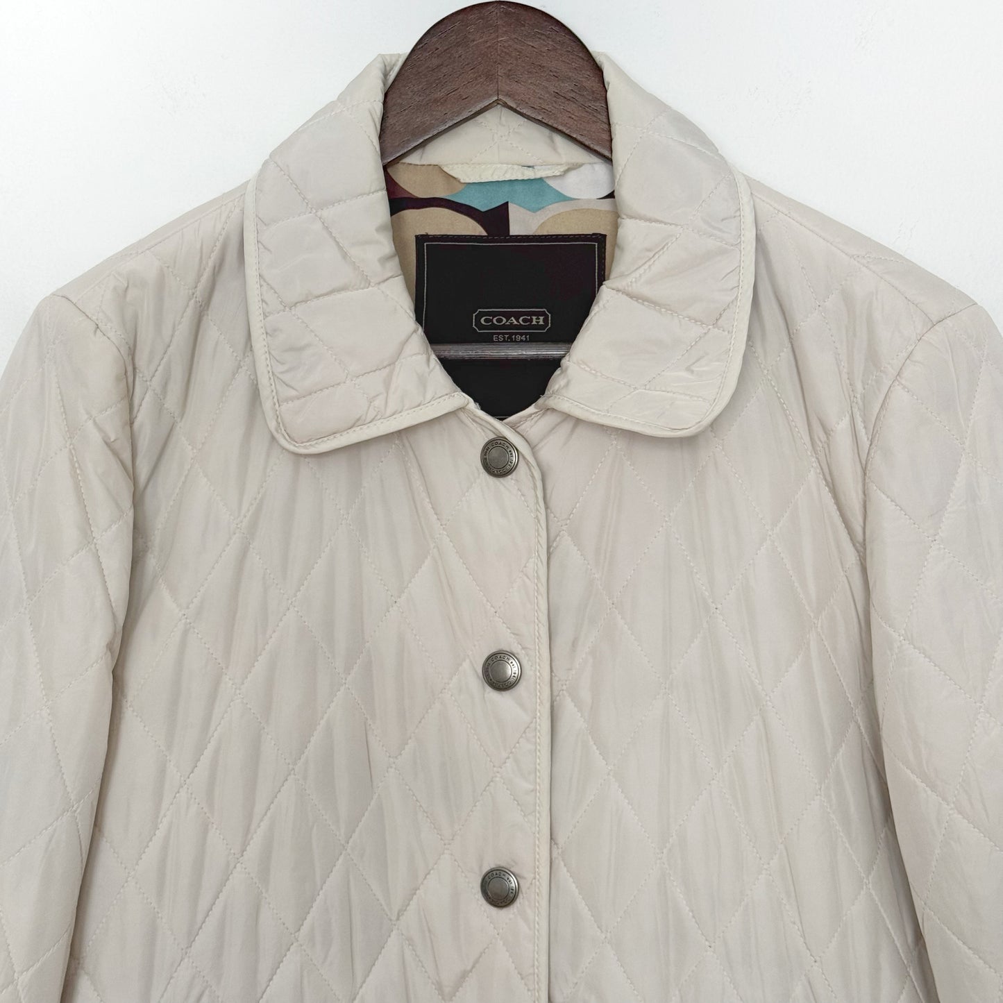 Coach Quilted Jacket with Logo Interior