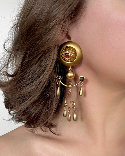 Karen Hall Chandelier Clip Earrings