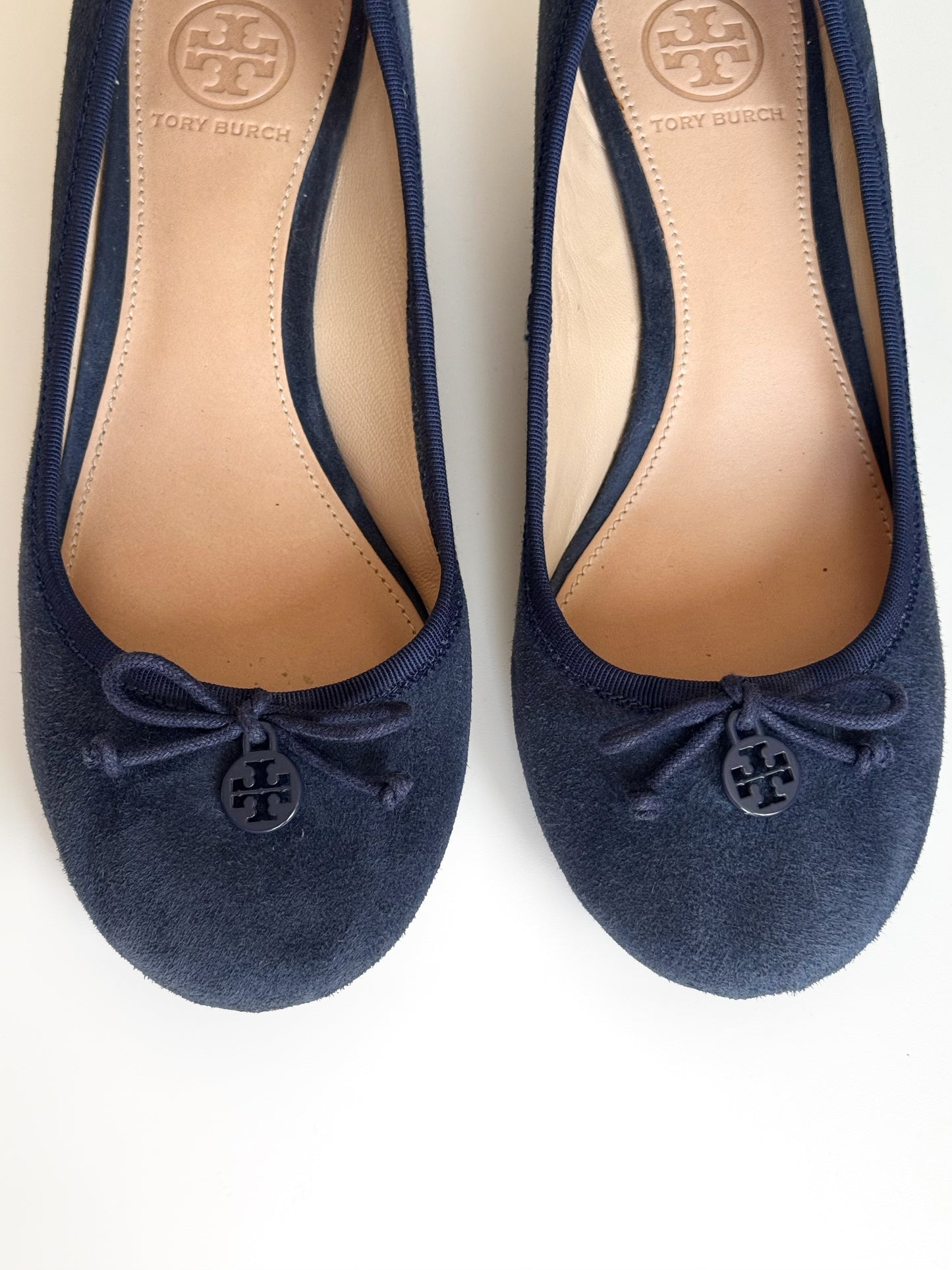 Tory Burch “Chelsea” Suede Wedges in Navy (6.5)