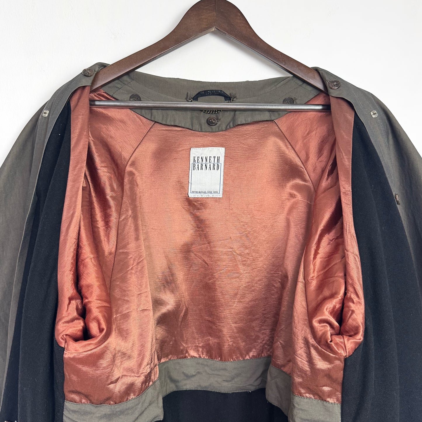 80s Trench Coat in Putty with Funnel Neck