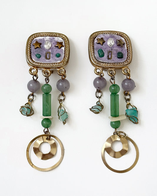80s/90s Celestial Stone Earrings