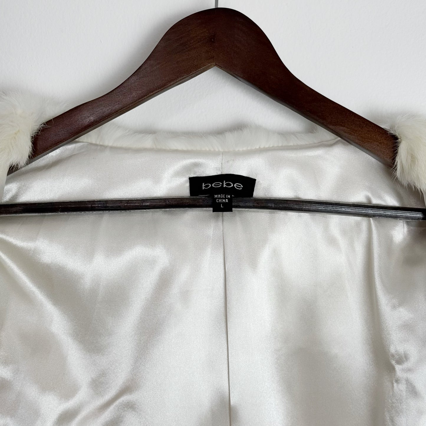 2010s Bebe Rabbit Fur Coat with Leather Panels