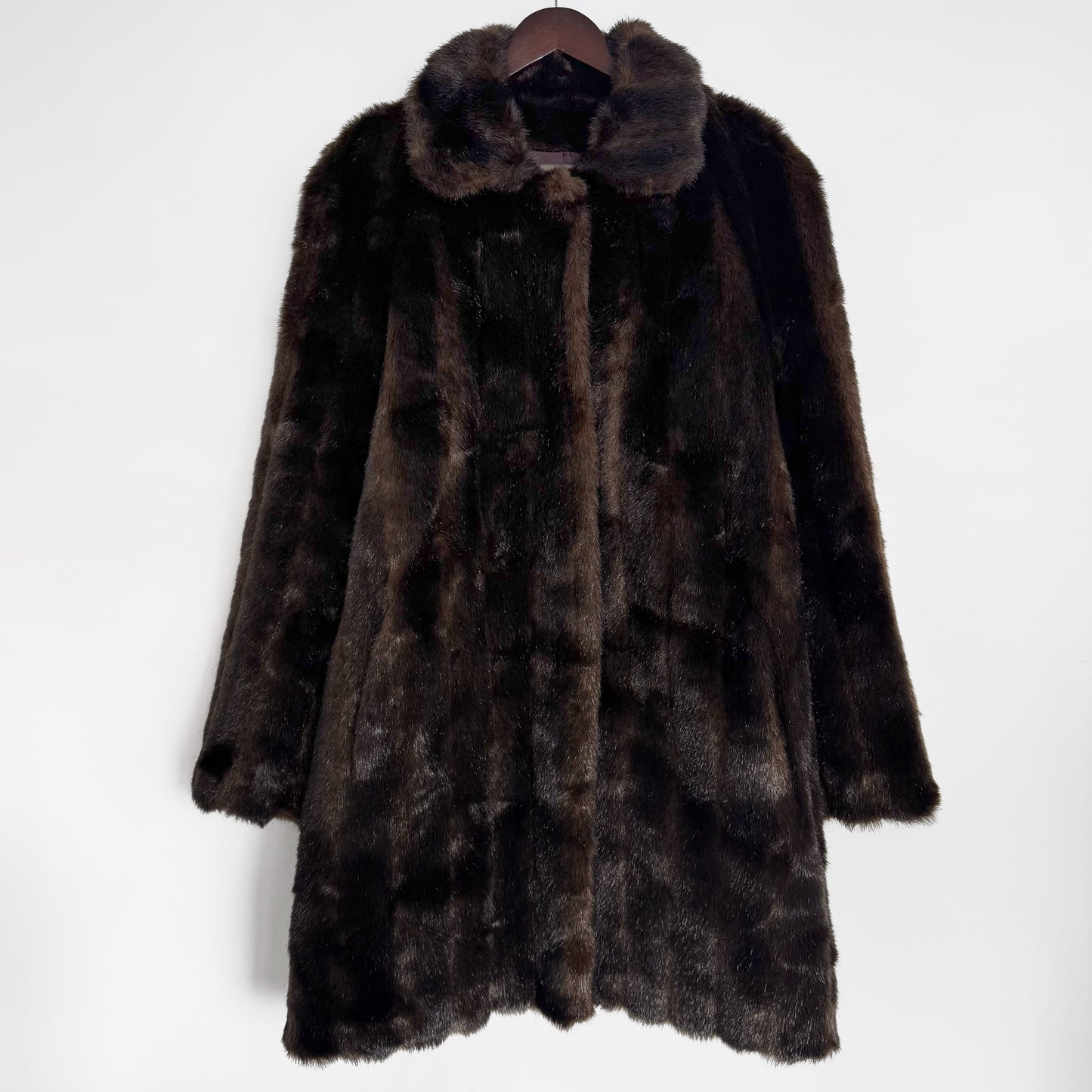 90s/00s Chocolate Brown Faux Fur Mink