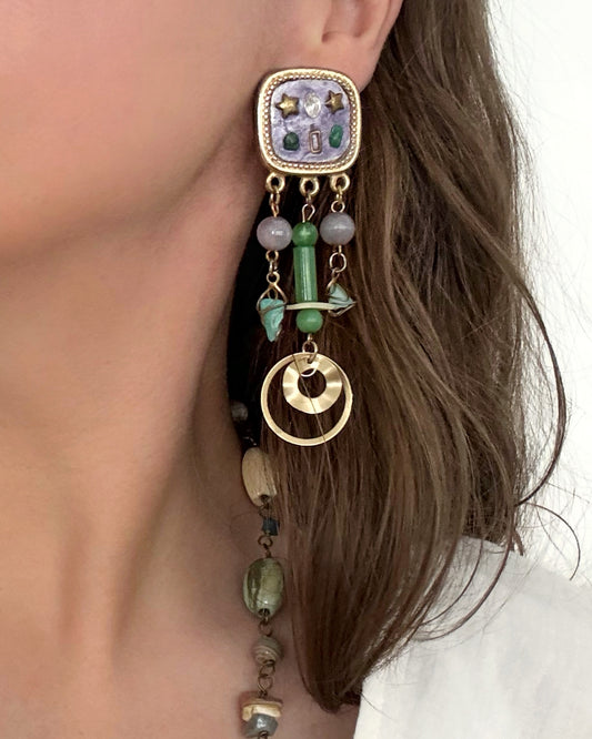 80s/90s Celestial Stone Earrings
