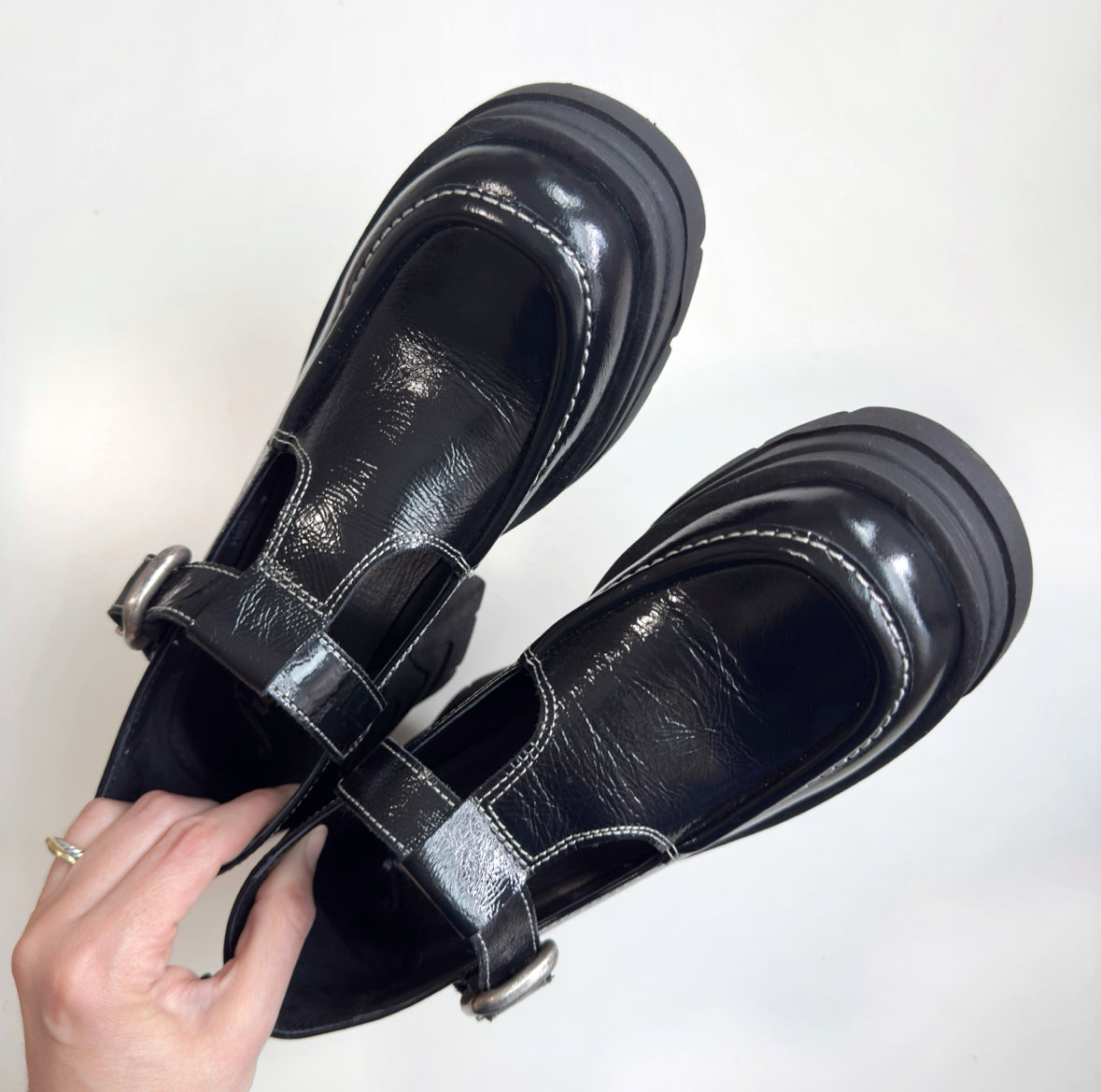 Free People “Mayla” Mary Jane Platform Heels