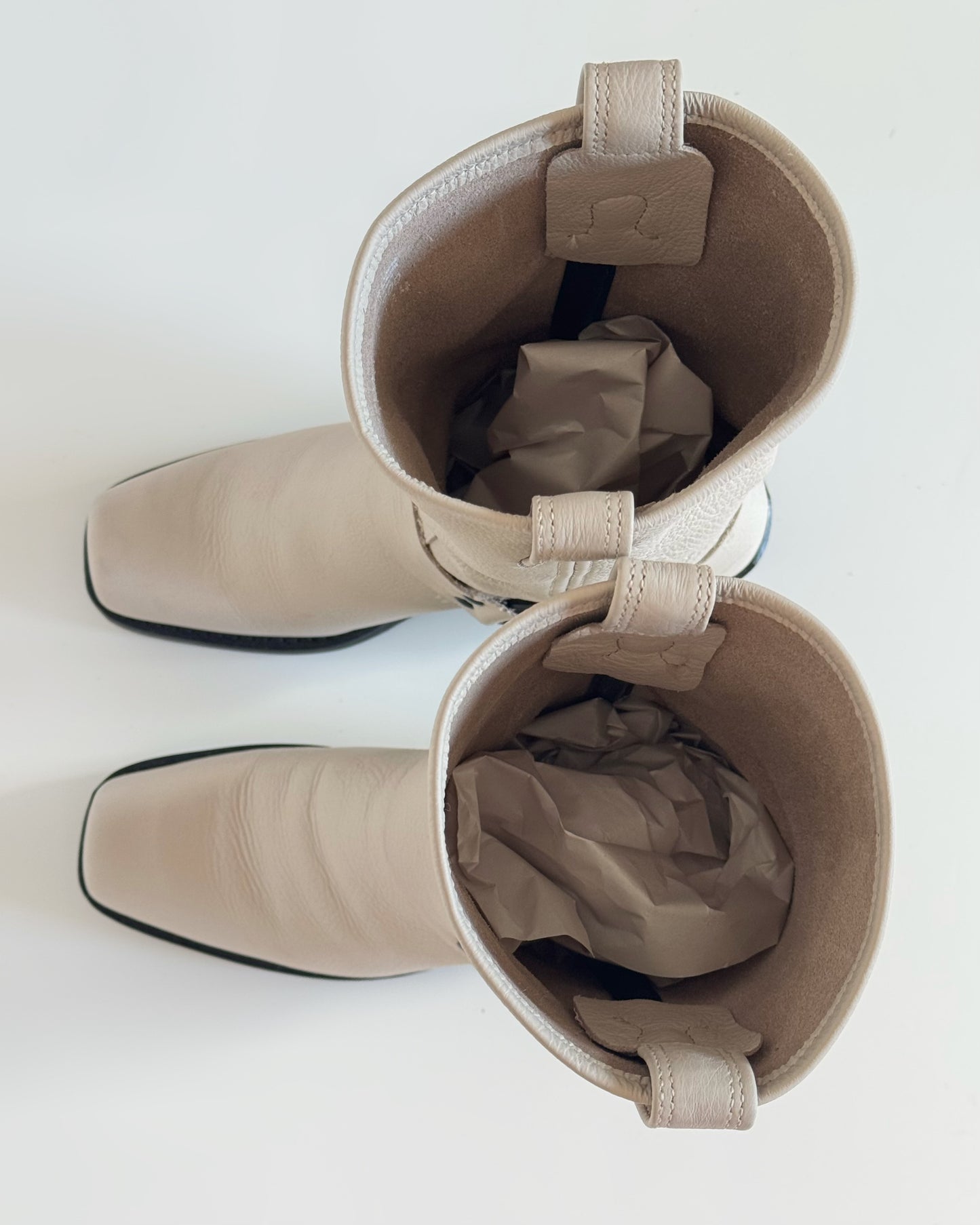 Frye “Harness 12R” Boots in Stone (7.5)