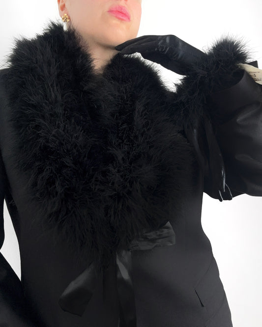 Feather and Satin Stole + Gloves