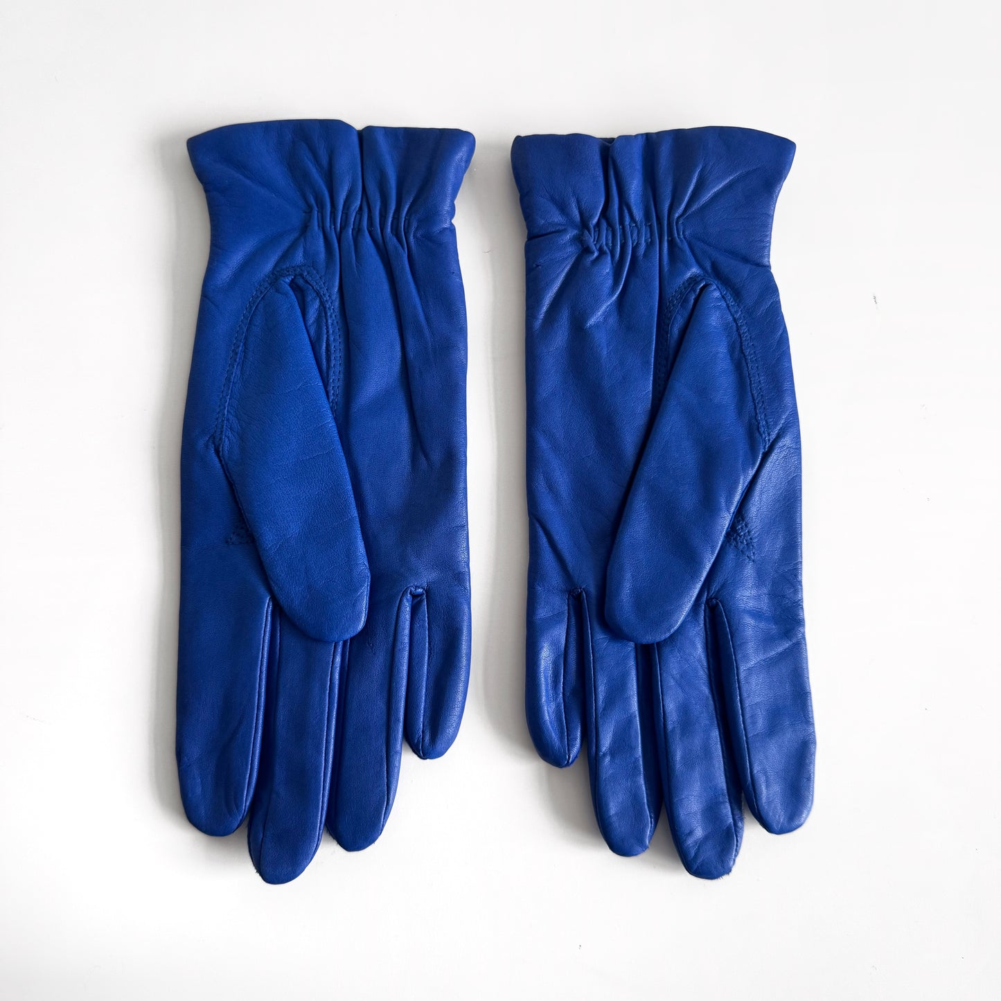 Genuine Leather Cobalt Blue Gloves
