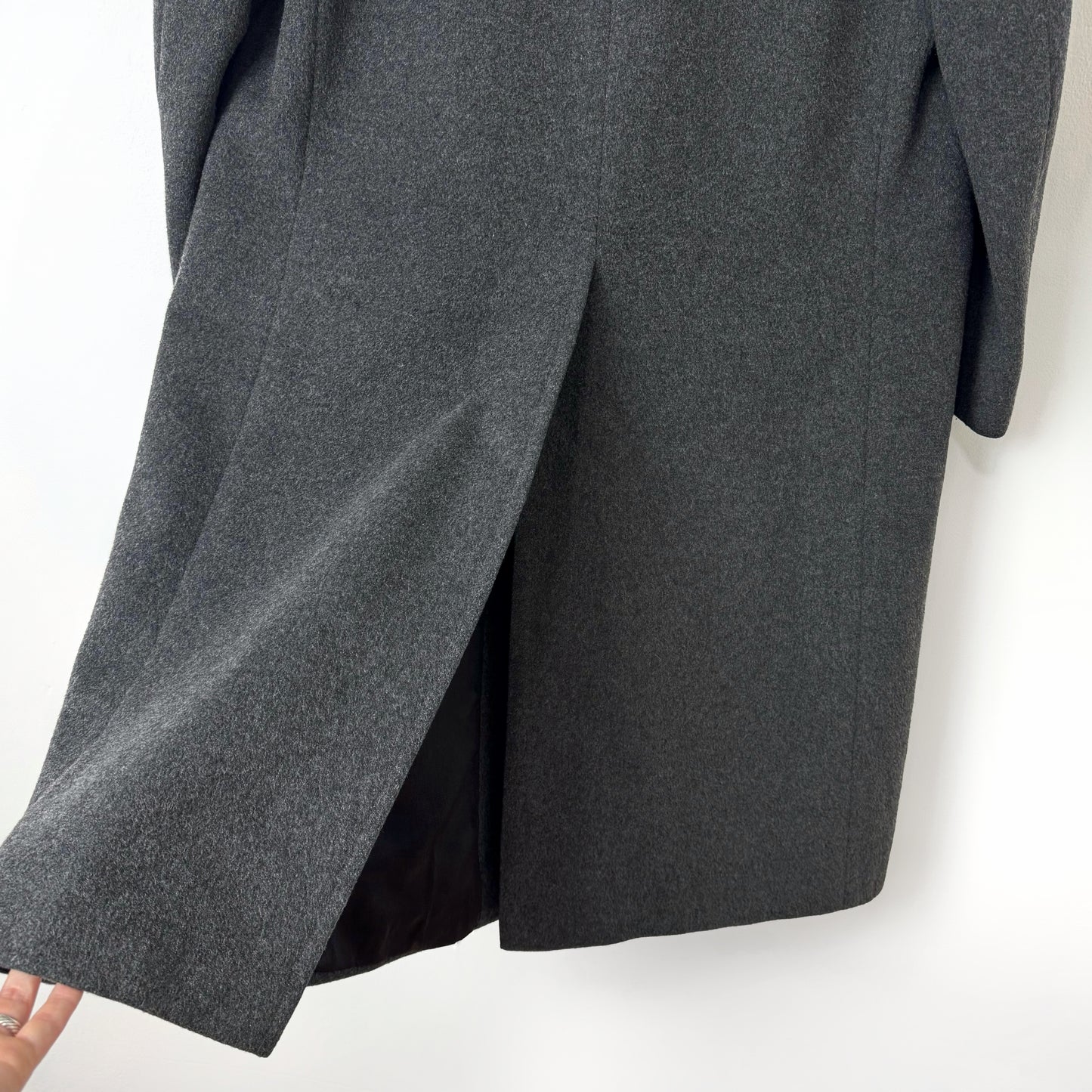 50s Structured Wool Top Coat in Charcoal