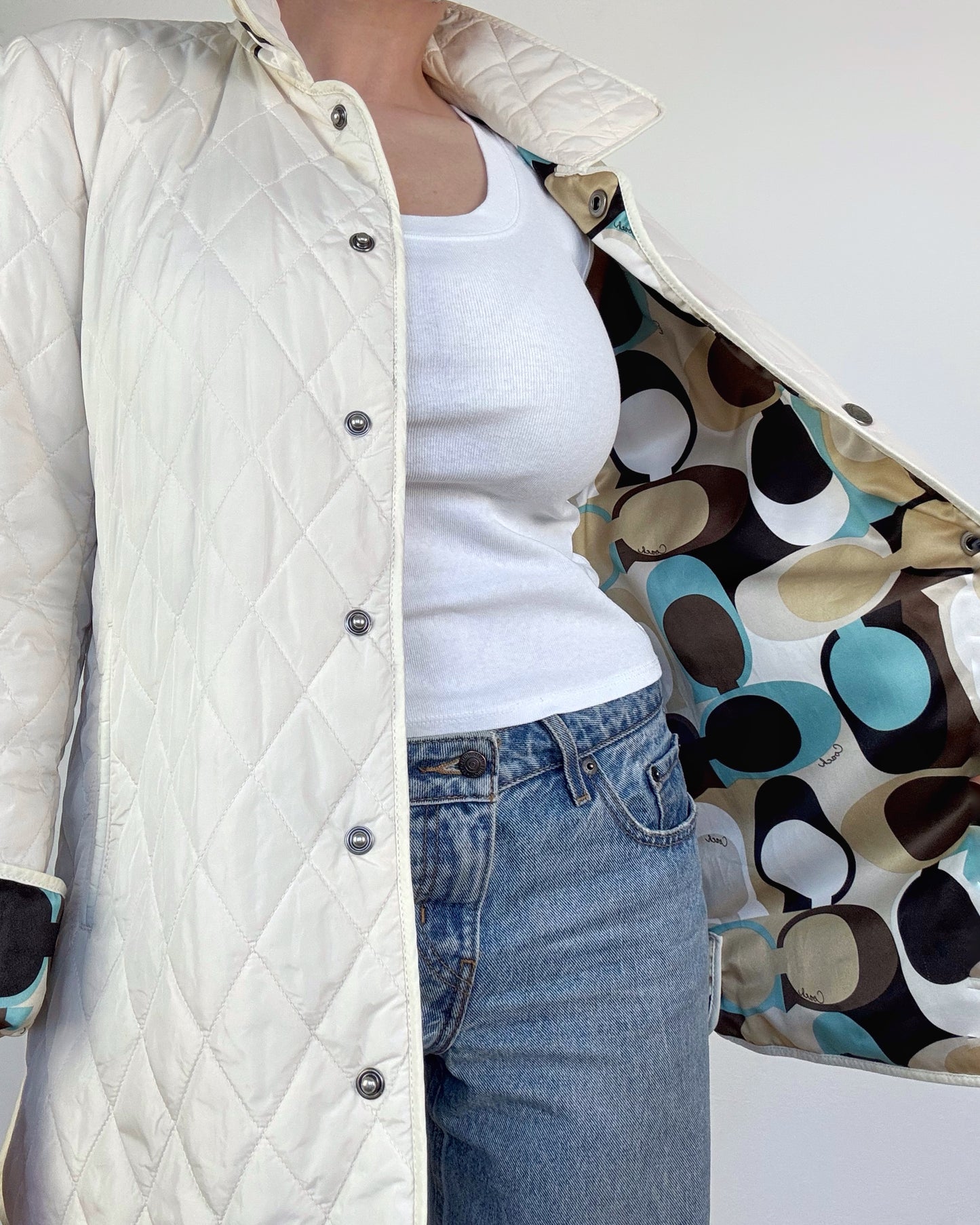 Coach Quilted Jacket with Logo Interior