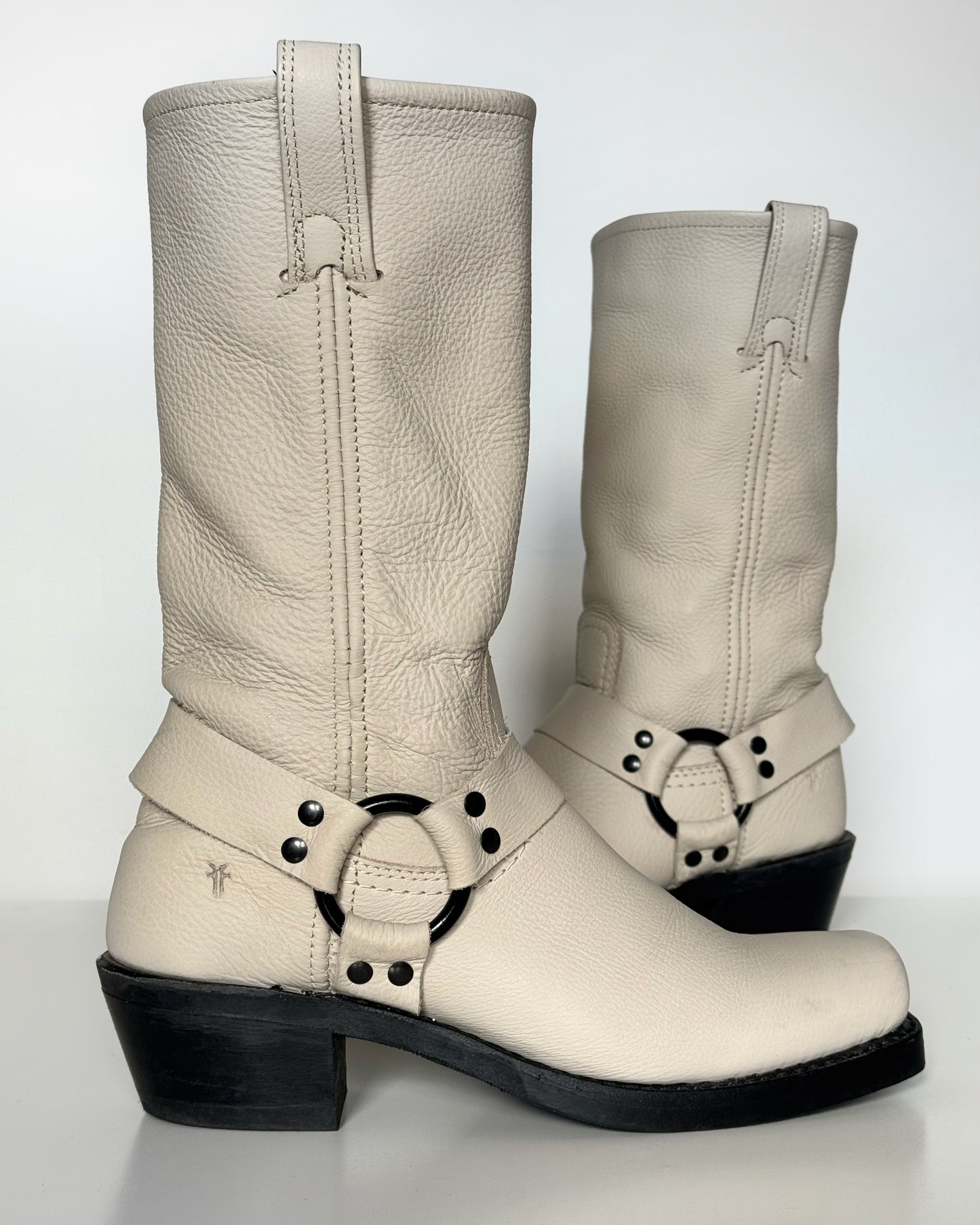 Frye “Harness 12R” Boots in Stone (7.5)