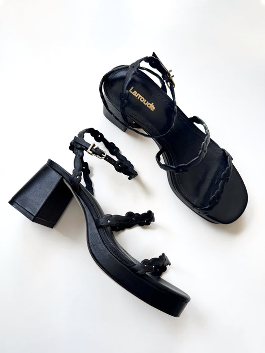 Larroude “Margherita” Block Heel Sandals (7)