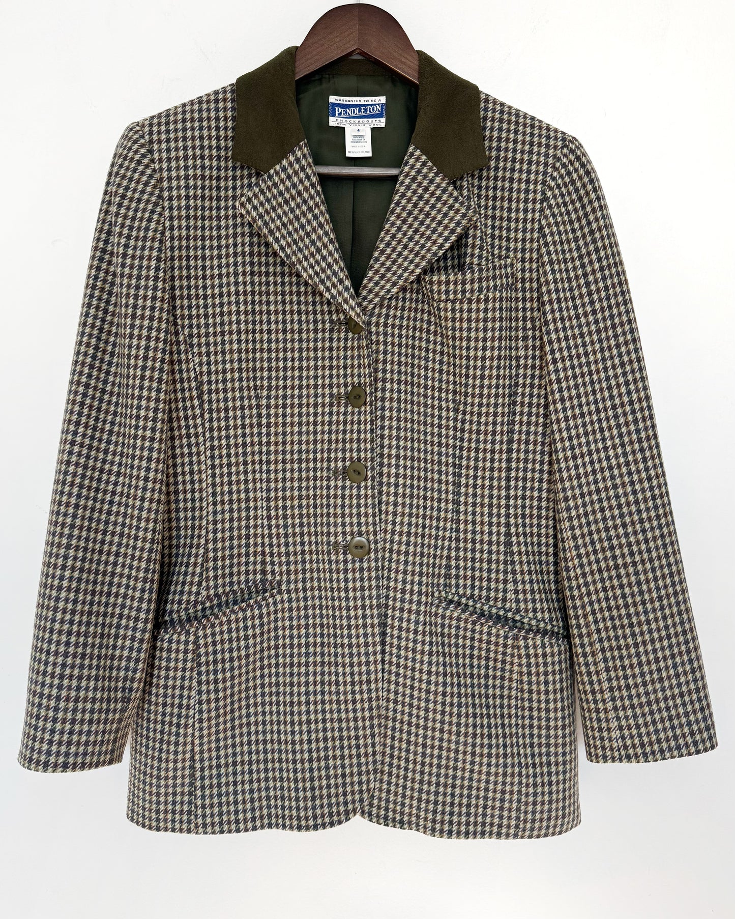 Pendleton Houndstooth Wool Blazer