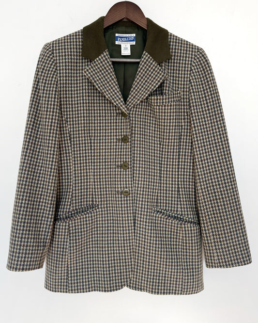 Pendleton Houndstooth Wool Blazer