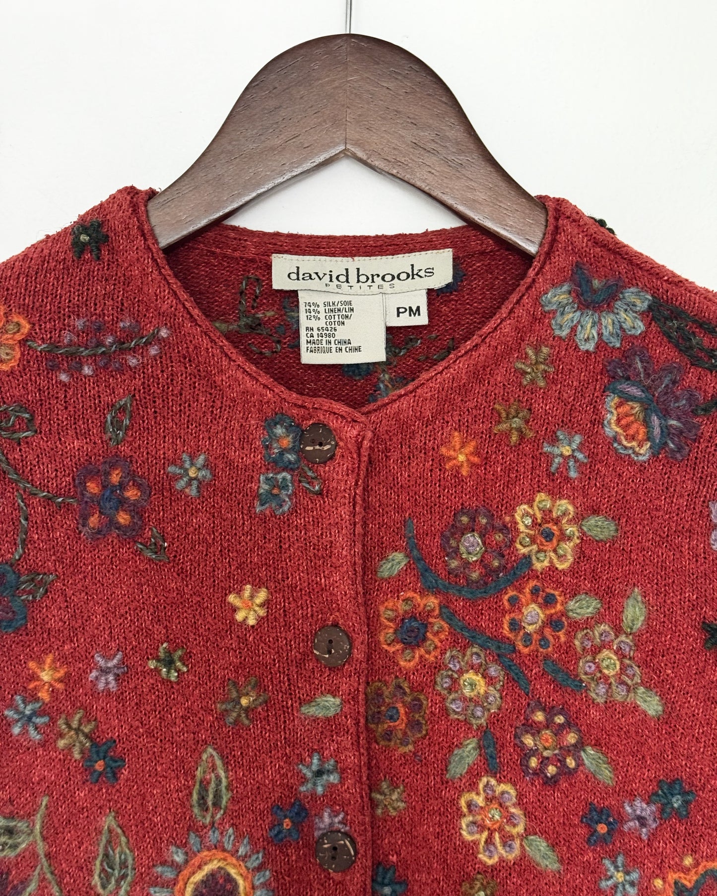 90s/00s Floral Embroidered Cardigan