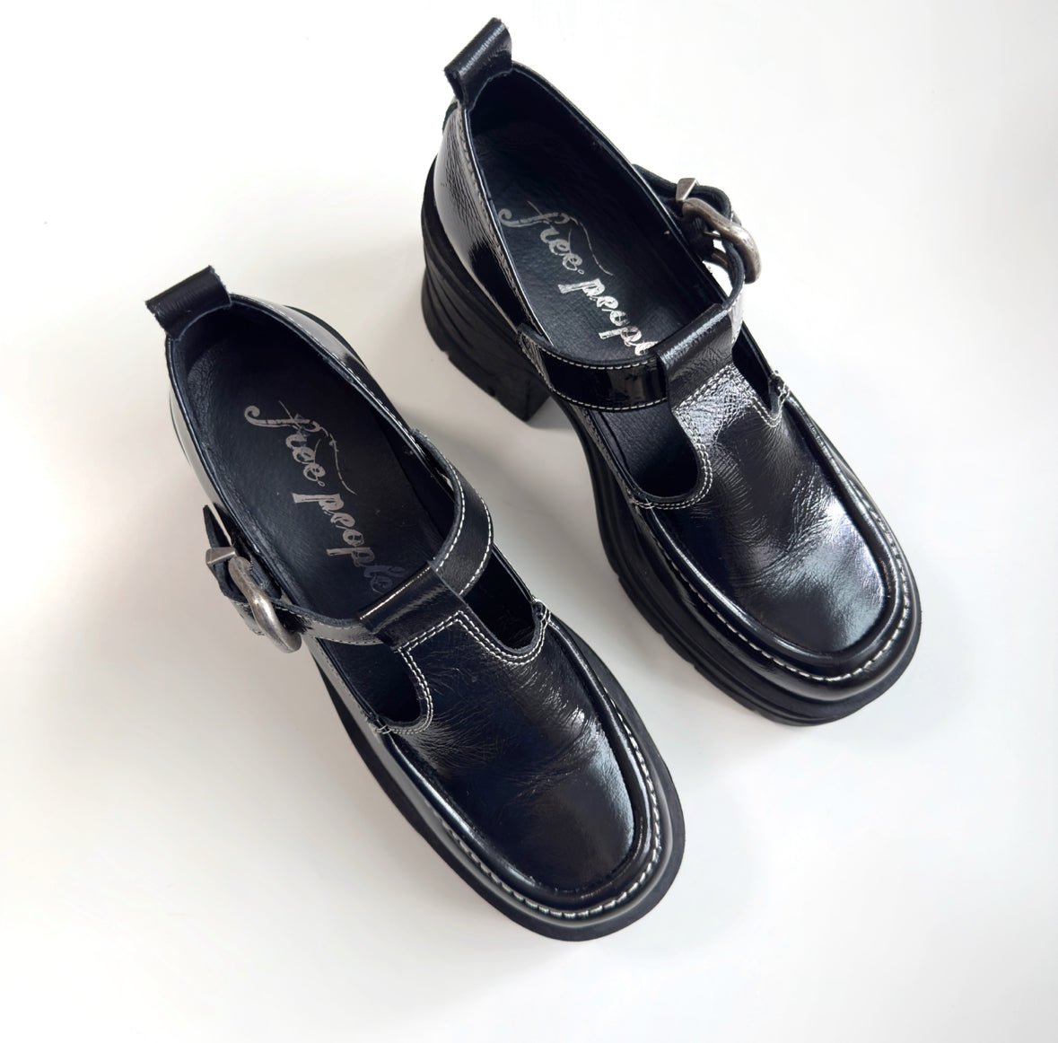 Free People “Mayla” Mary Jane Platform Heels