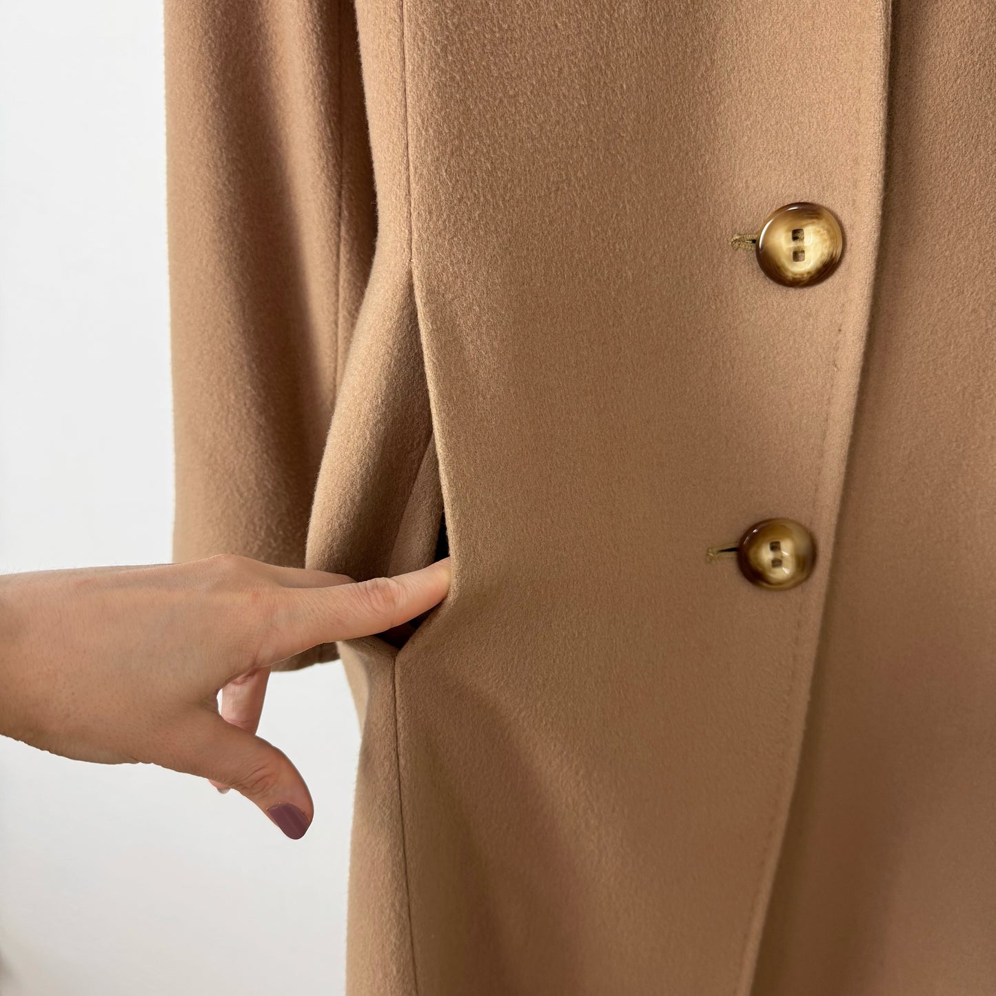 Fluerette Loro Piana Wool Maxi Top Coat in Camel