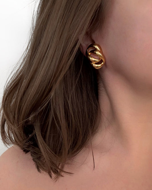 80s Napier Double Link Clip Earrings