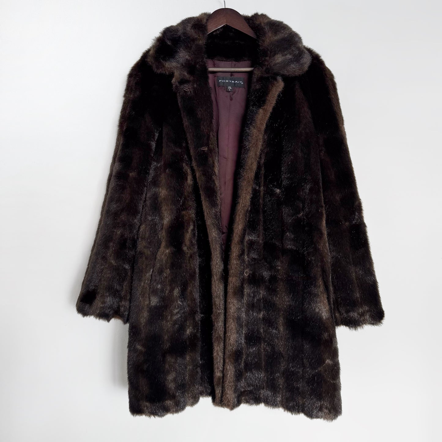 90s/00s Chocolate Brown Faux Fur Mink